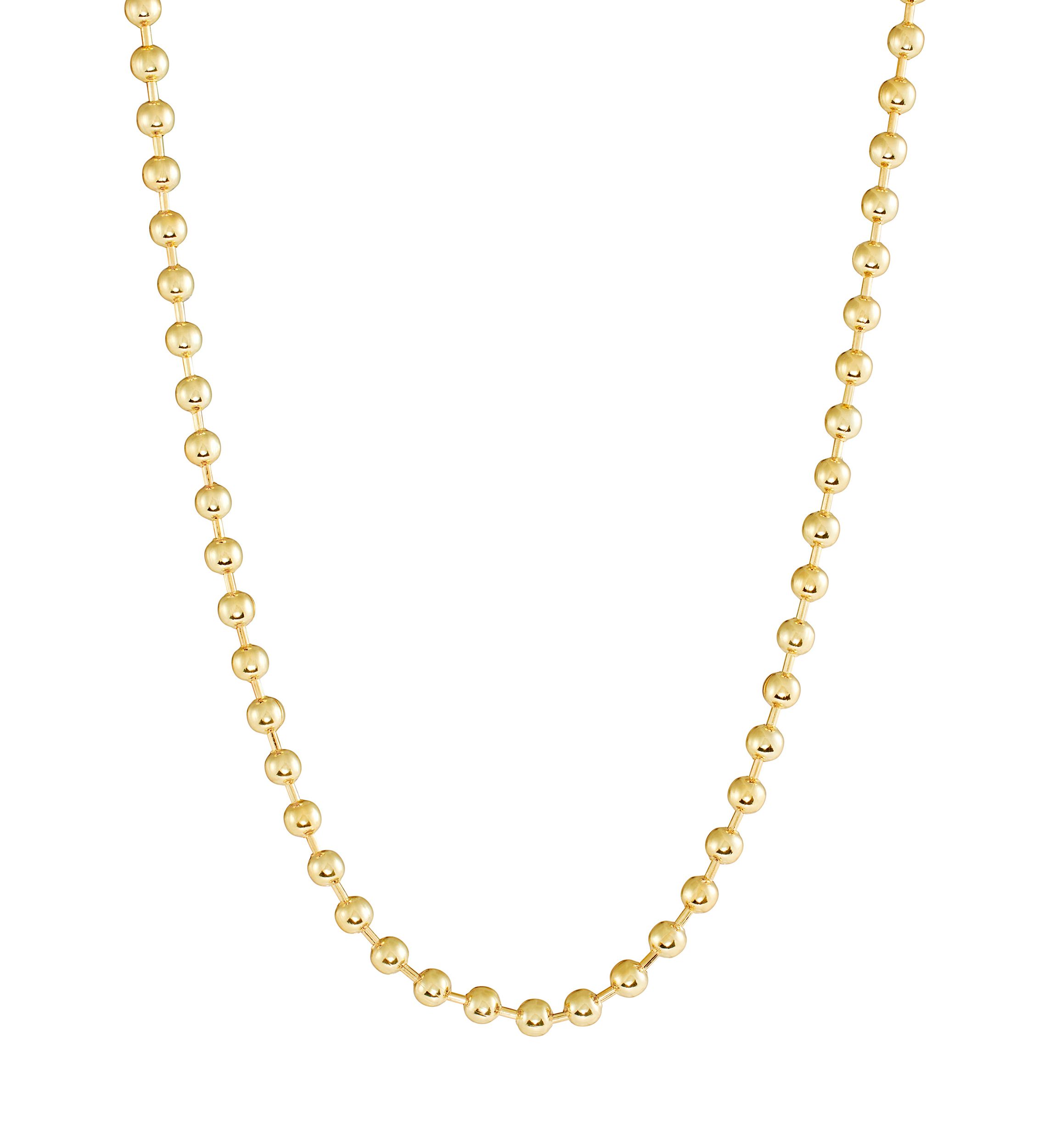 Gold Plated 18" 4 Millimeter Beaded Necklace