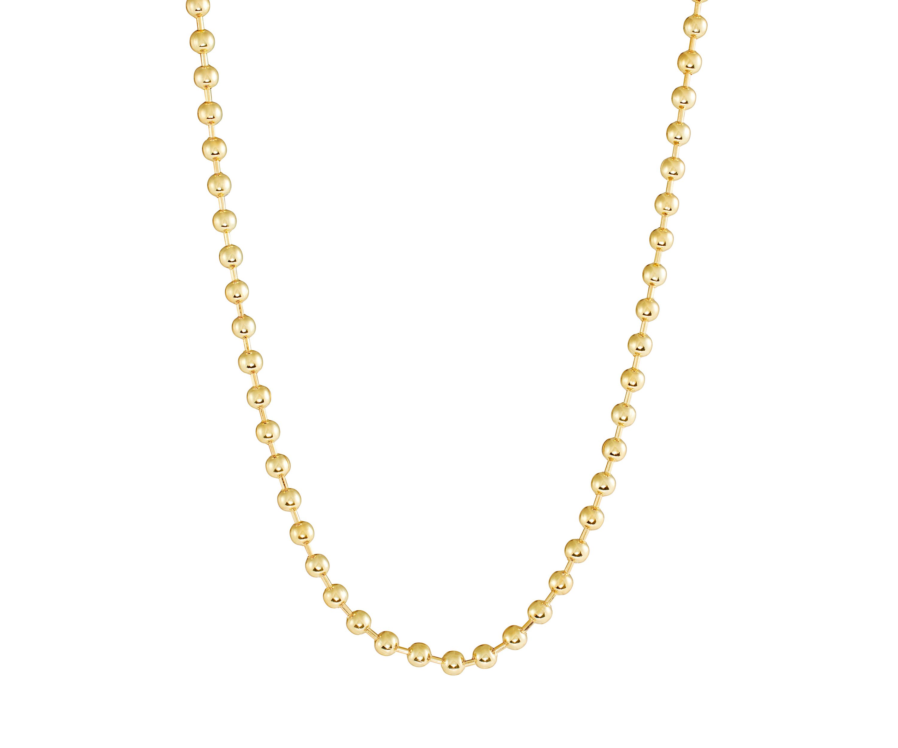 Gold Plated 18" 4 Millimeter Beaded Necklace