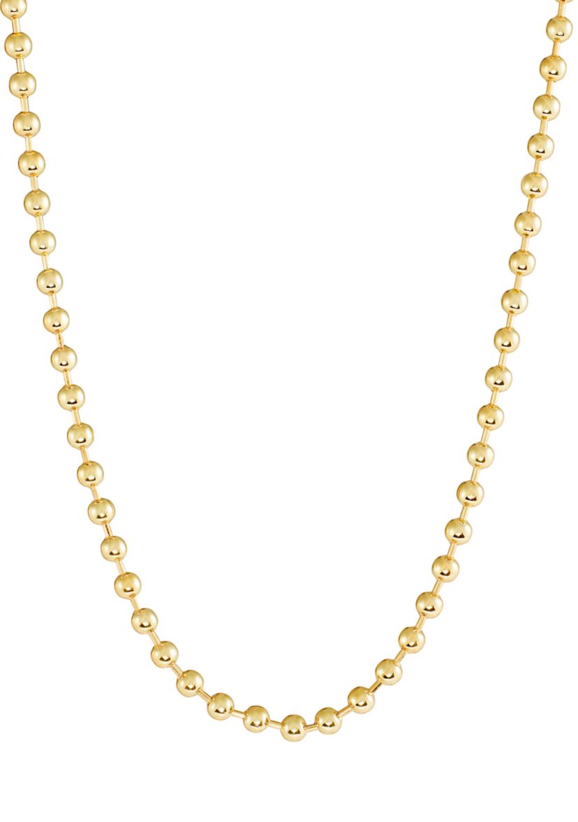 Gold Plated 18" 4 Millimeter Beaded Necklace