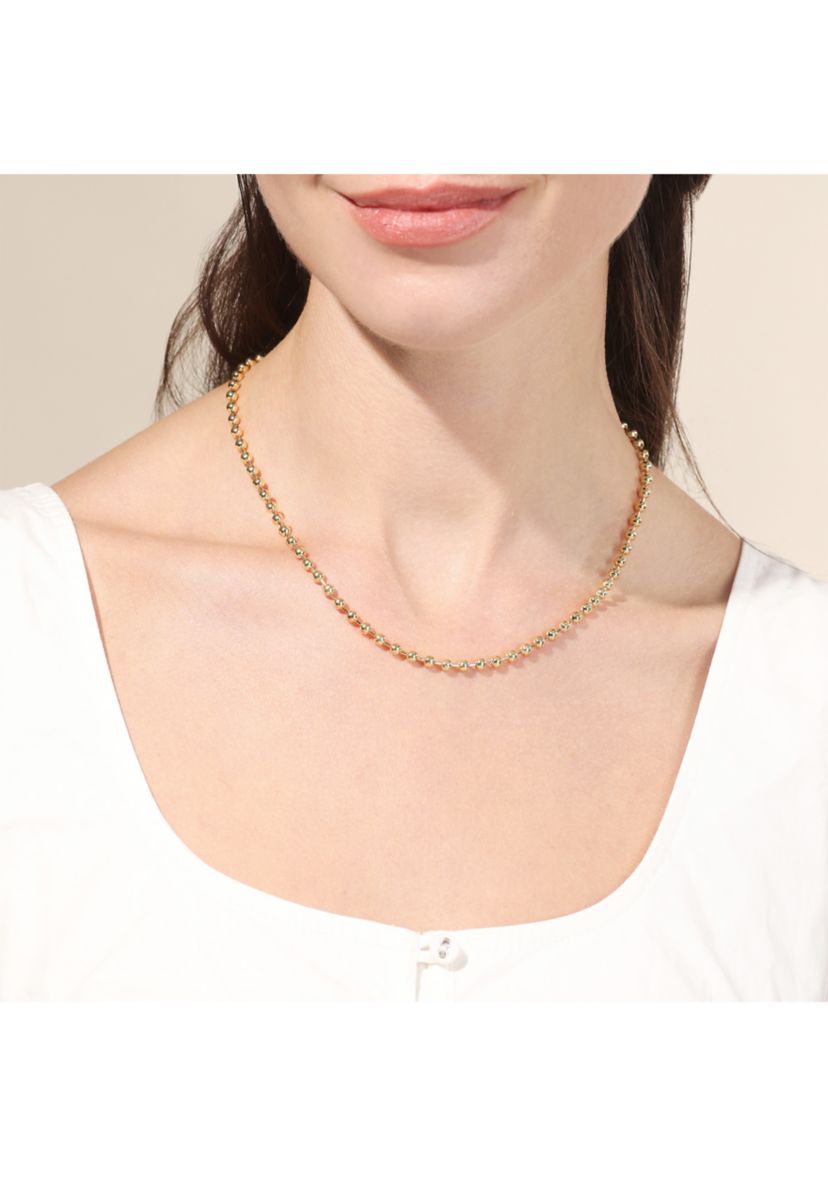 Gold Plated 18" 4 Millimeter Beaded Necklace