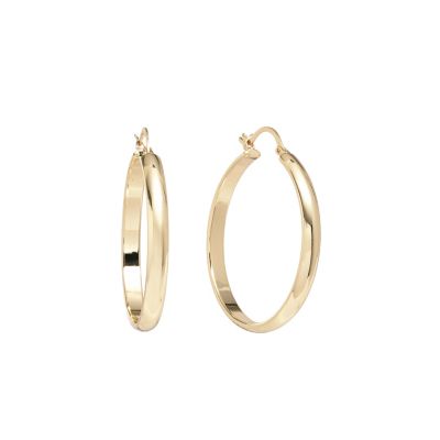 Belk Silverworks Gold Plated 1.6IN Clicktop Hoop Earrings