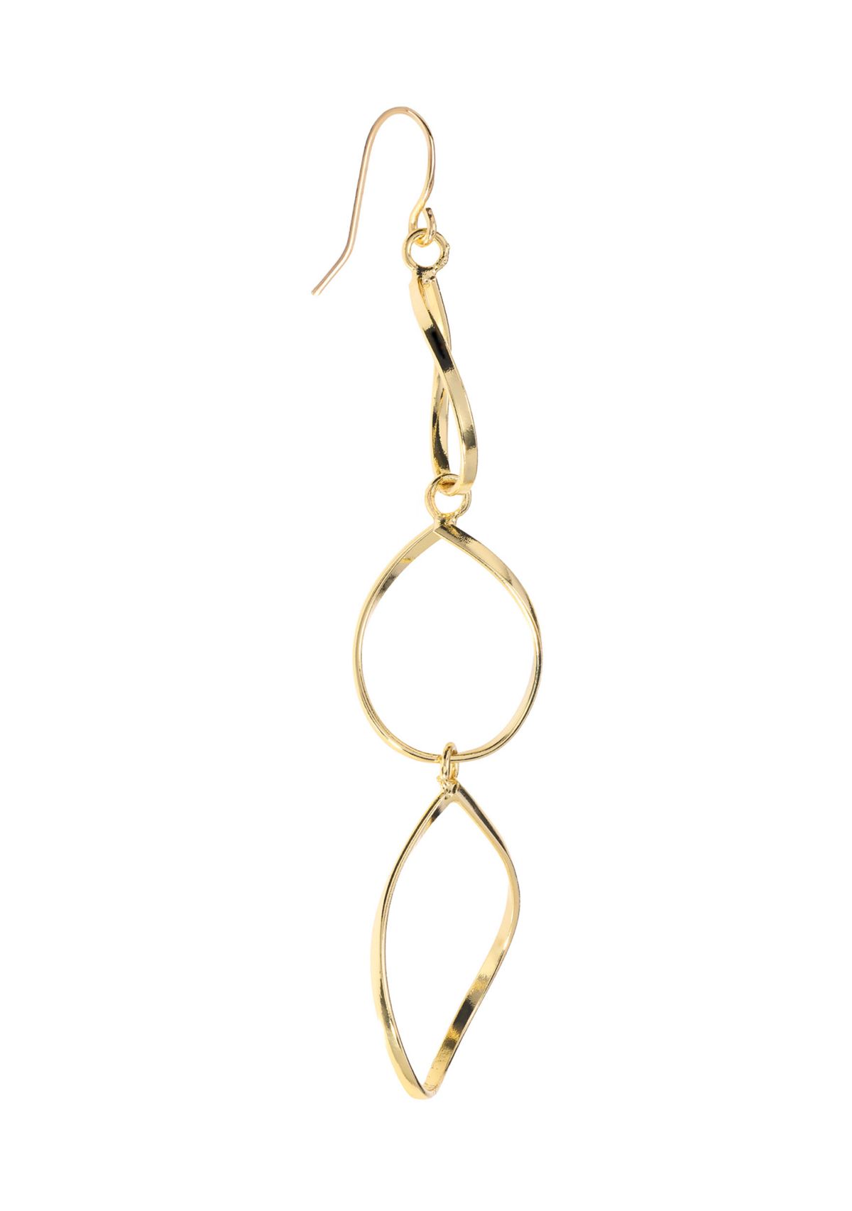 Gold Plated Triple Drop Teardrop Earrings