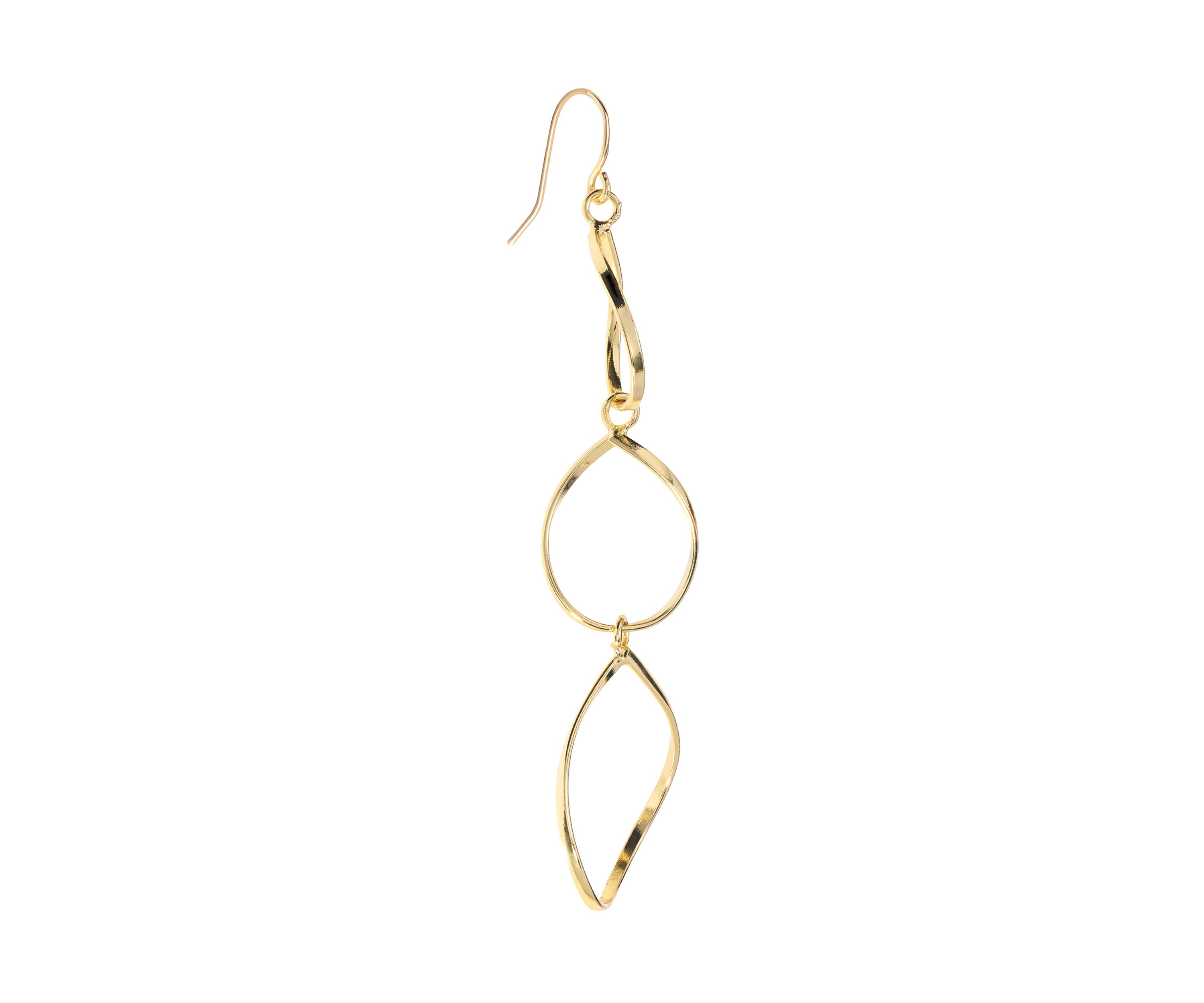 Gold Plated Triple Drop Teardrop Earrings