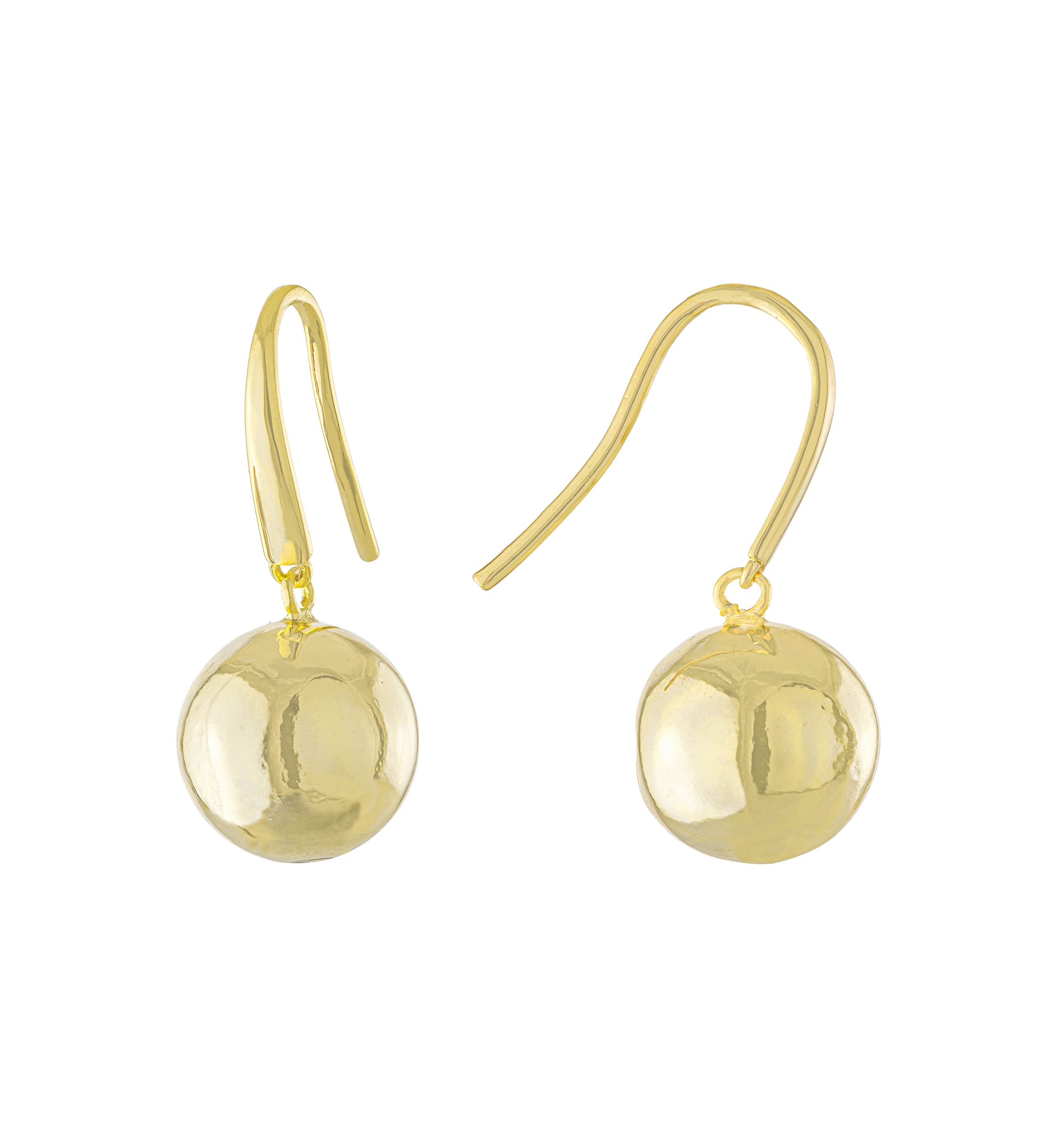 Gold Over Fine Silver Plated 1" Ball Drop Earrings