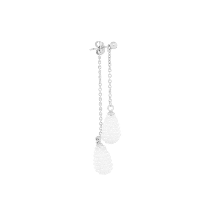 Silver Plated Crystal Teardrop Chain Drop Front and Back Earrings
