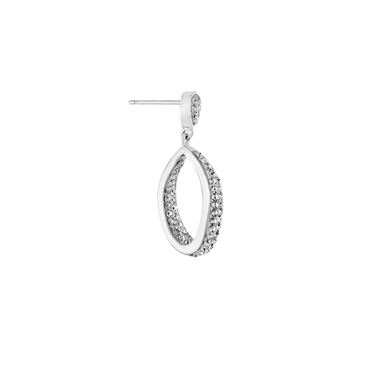 Silver Plated Crystal Pave Inside and Out Twist Drop Earrings