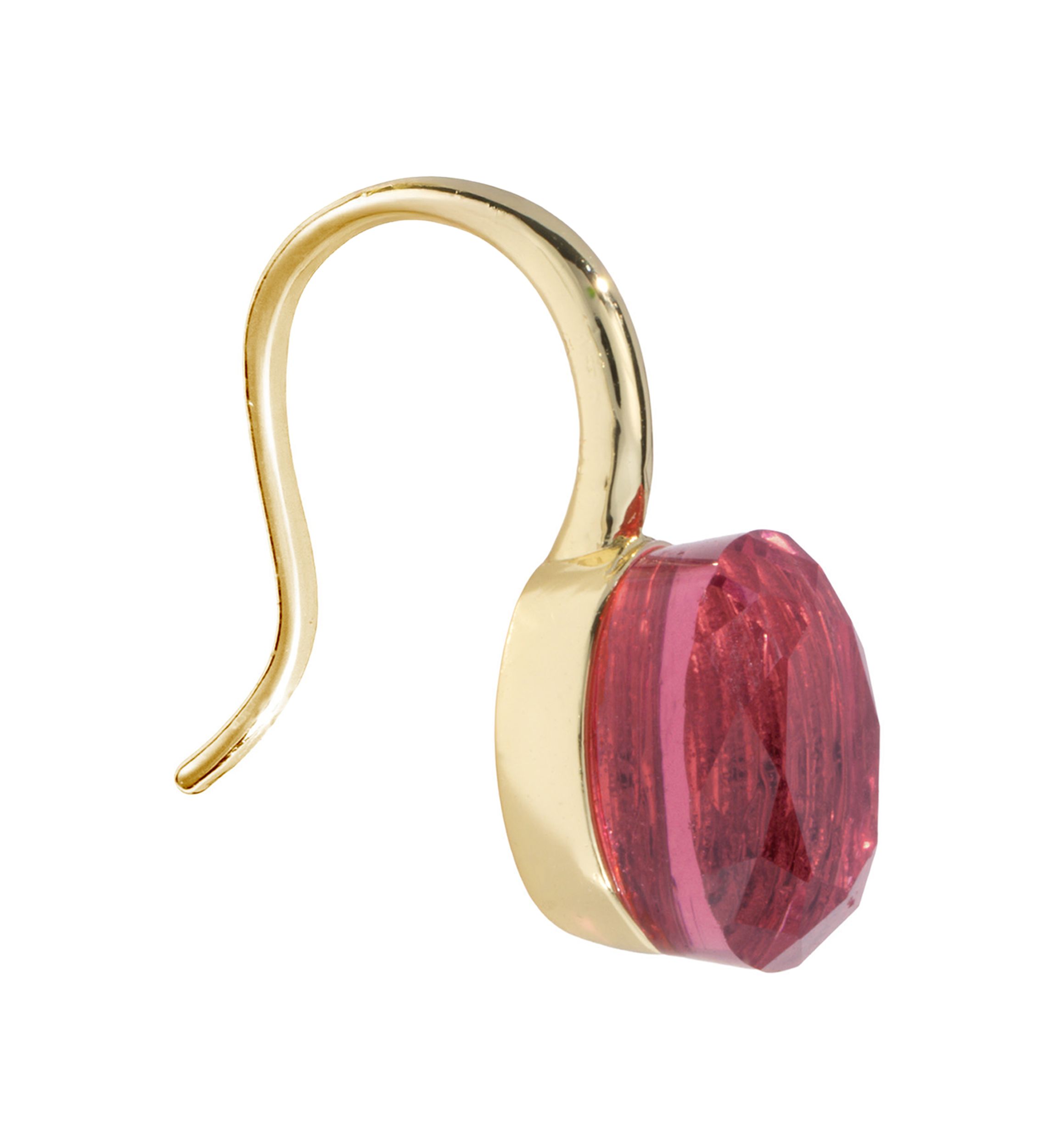 Gold Plated  Faceted Oval Drop Earrings
