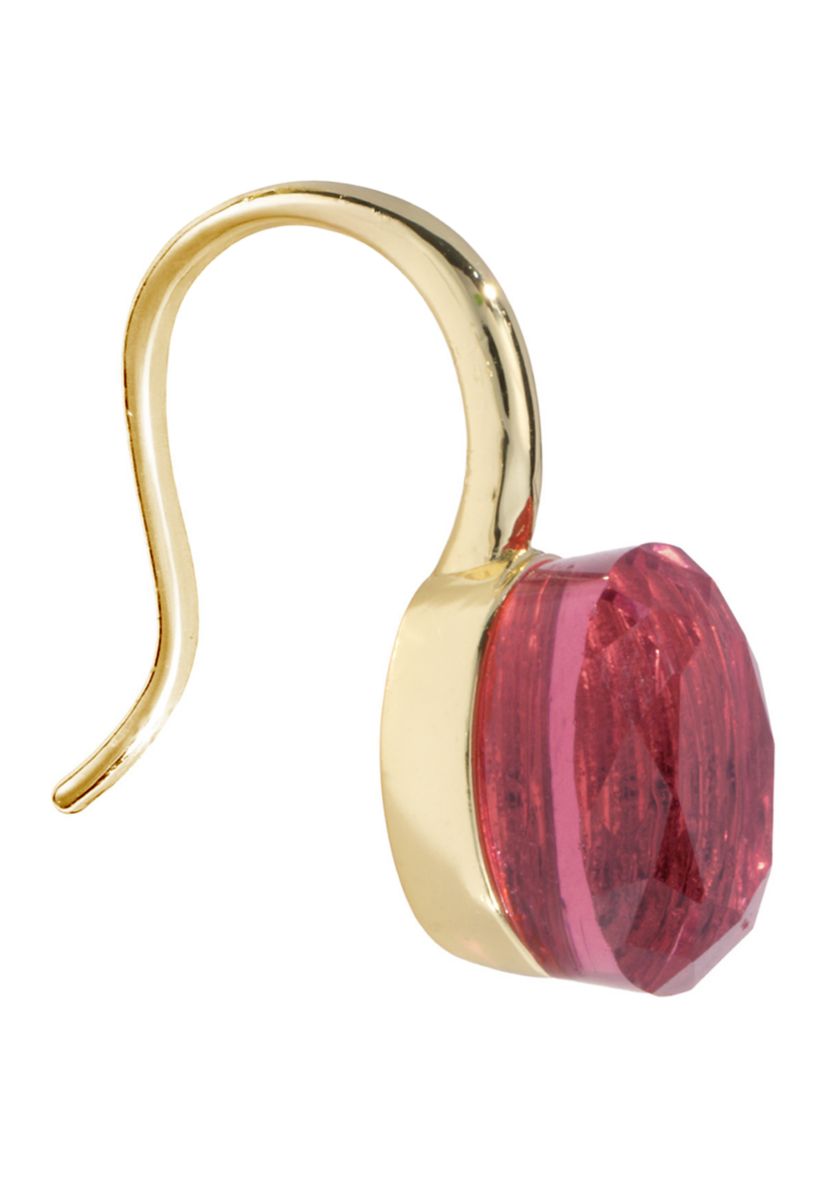 Gold Plated  Faceted Oval Drop Earrings