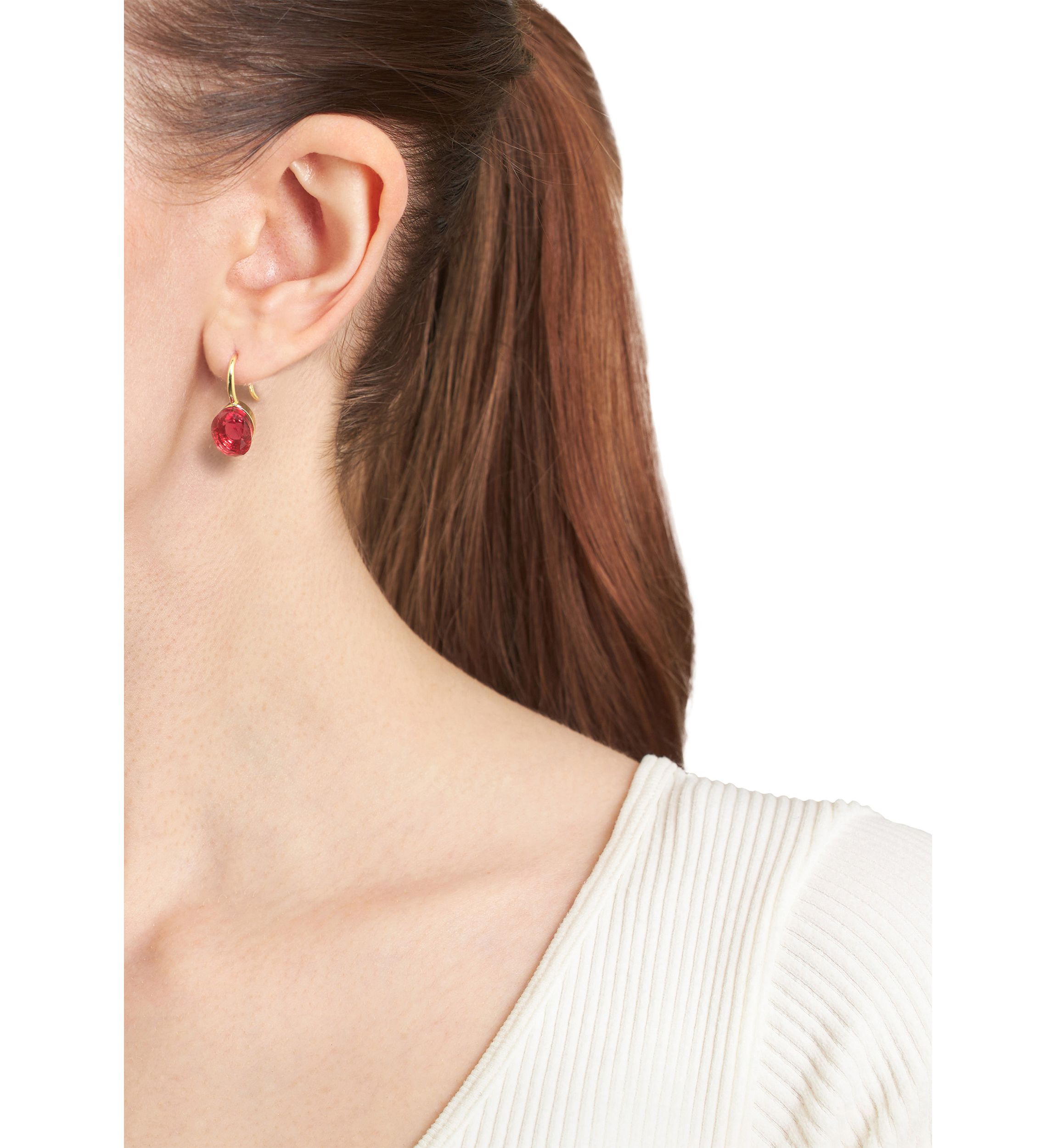 Gold Plated  Faceted Oval Drop Earrings
