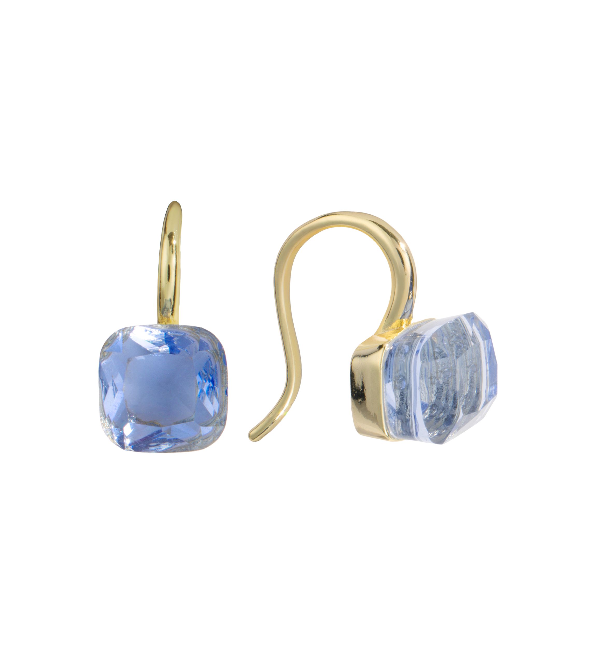 Faceted Square Drop Earrings