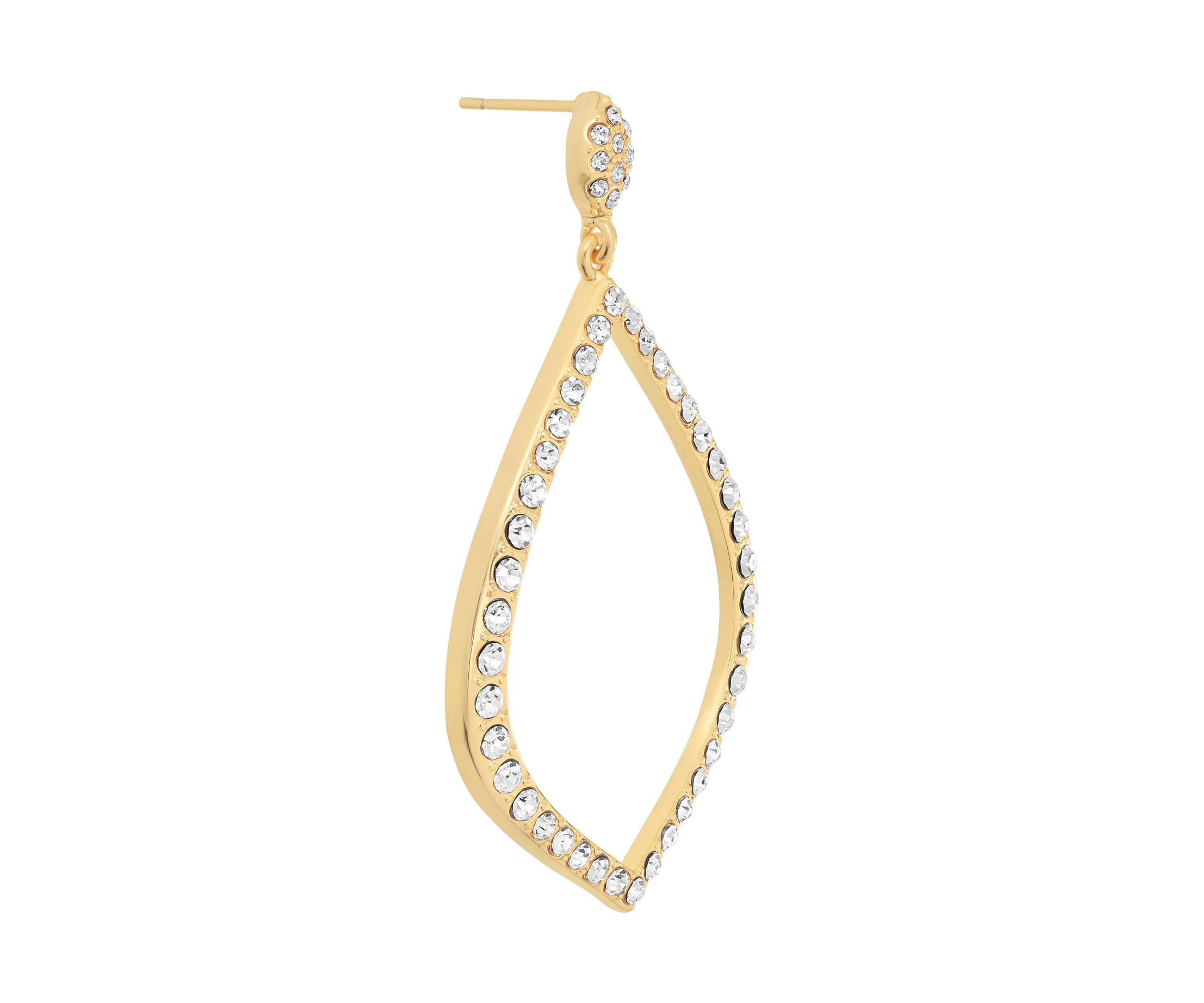 Gold Plated Crystal Open Teardrop Earrings