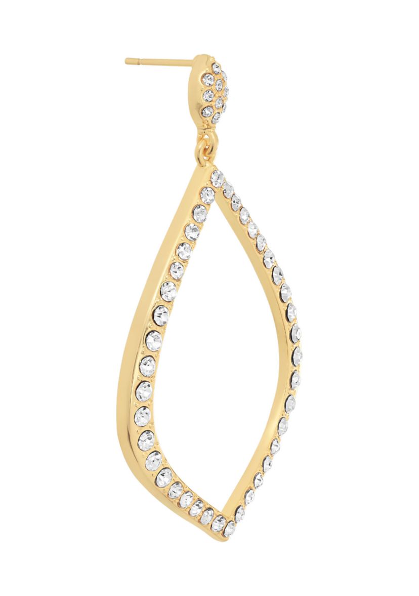Gold Plated Crystal Open Teardrop Earrings