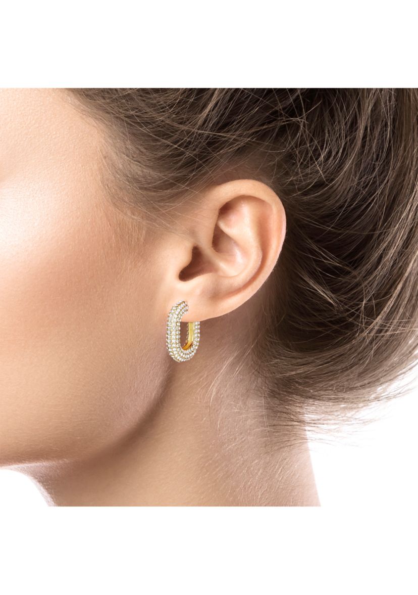 Crystal Pavé Chunky Oval Hoop Earrings