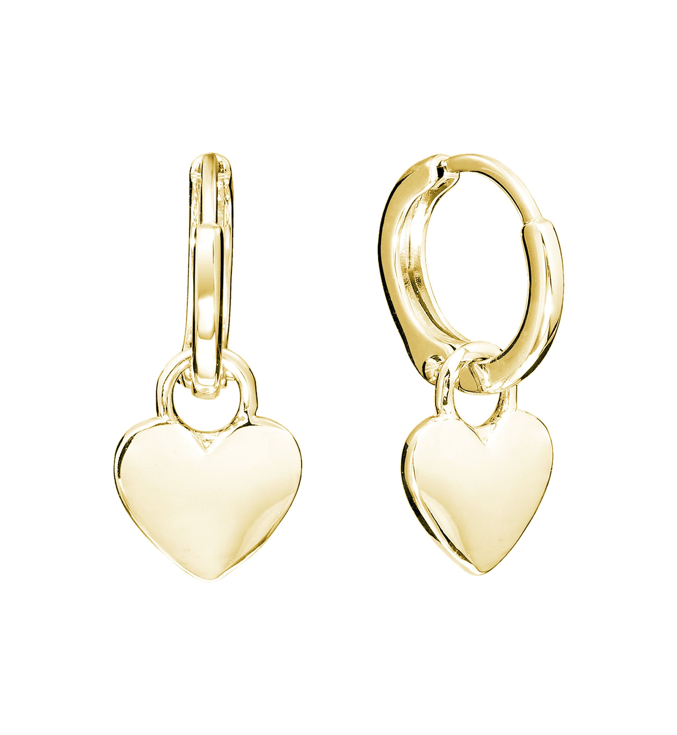 Heart Charm Hinge Hoop Earrings