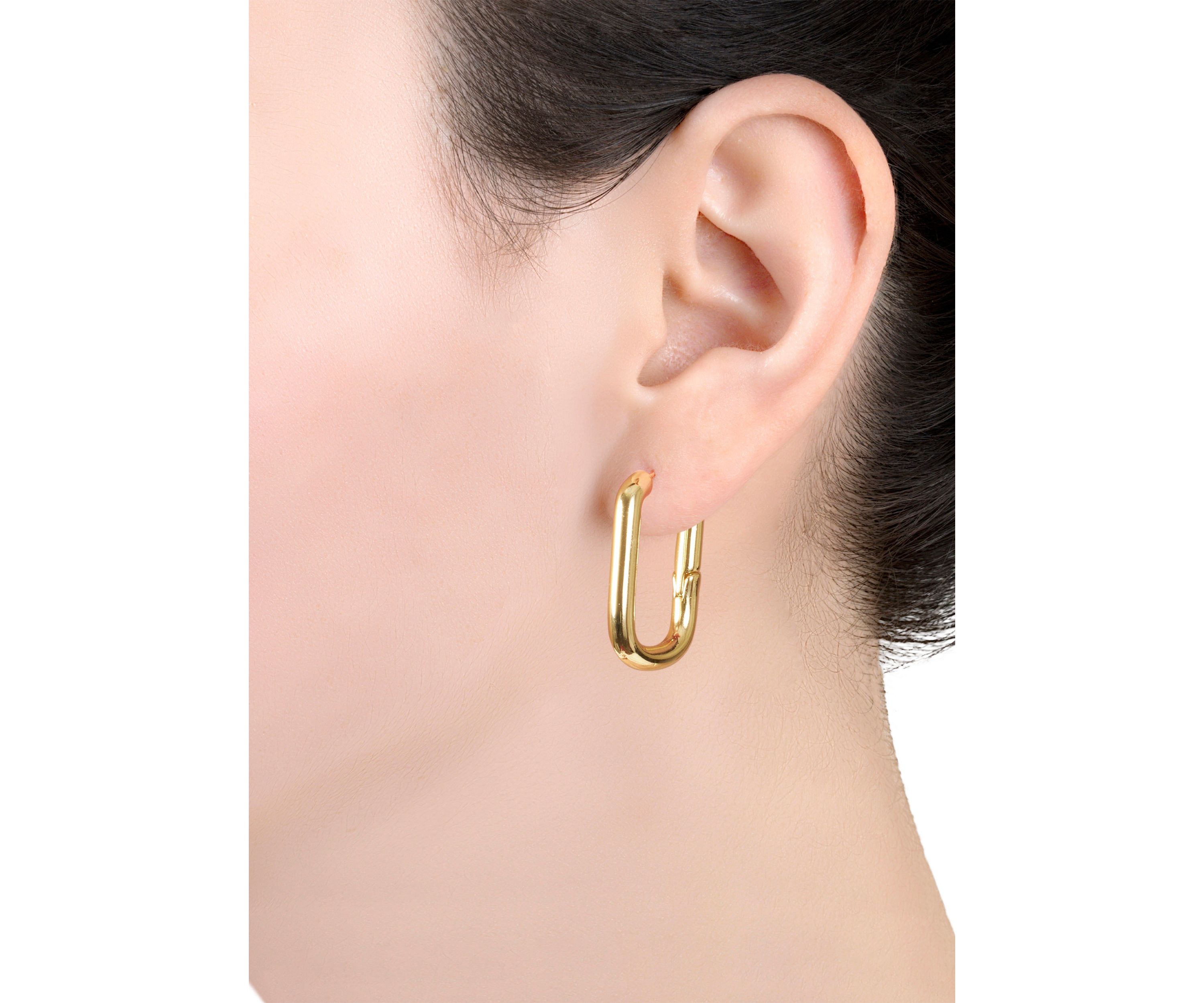  Rectangular Huggie Hoop Earrings