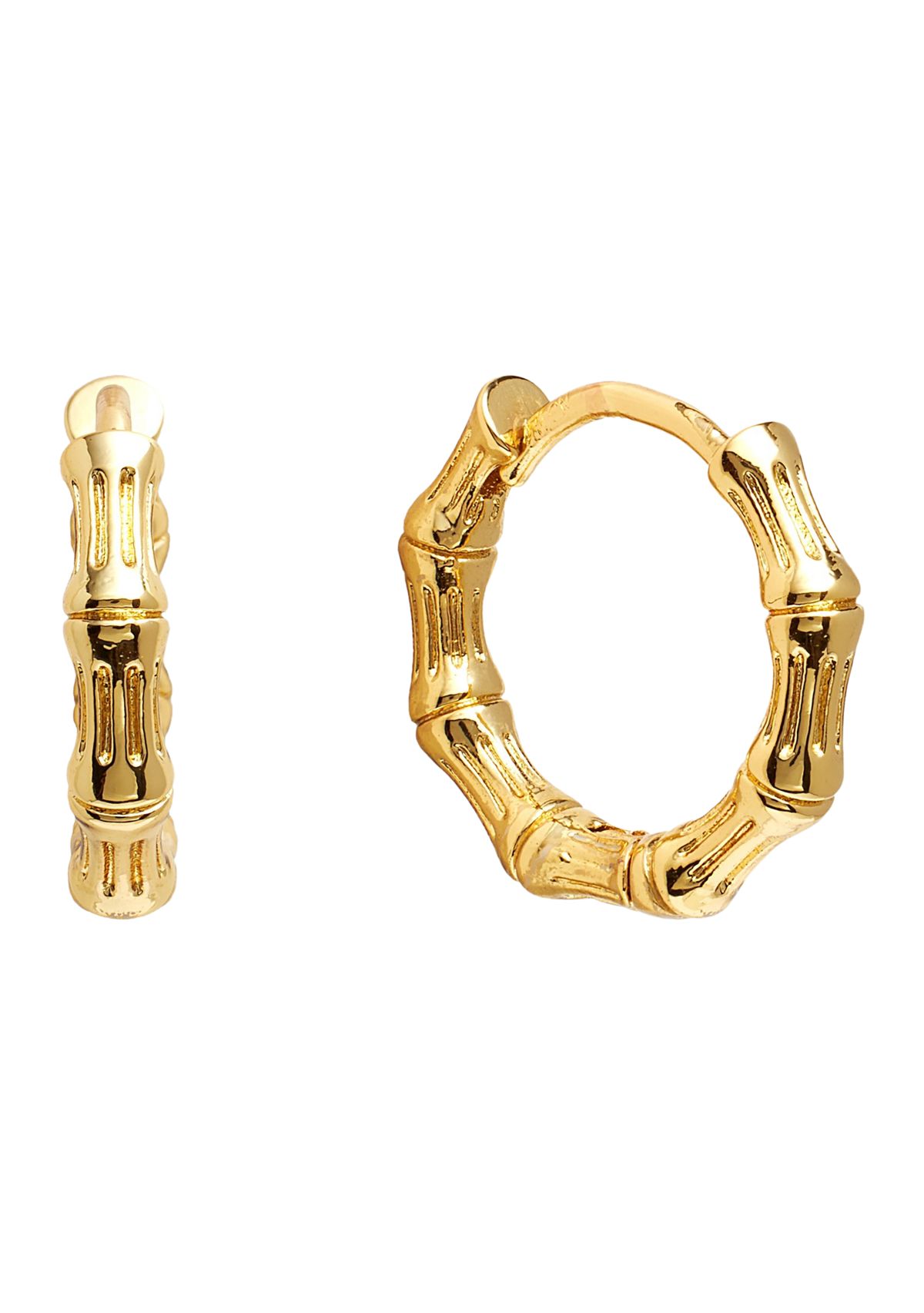  Bamboo Click Top Hoop Earrings