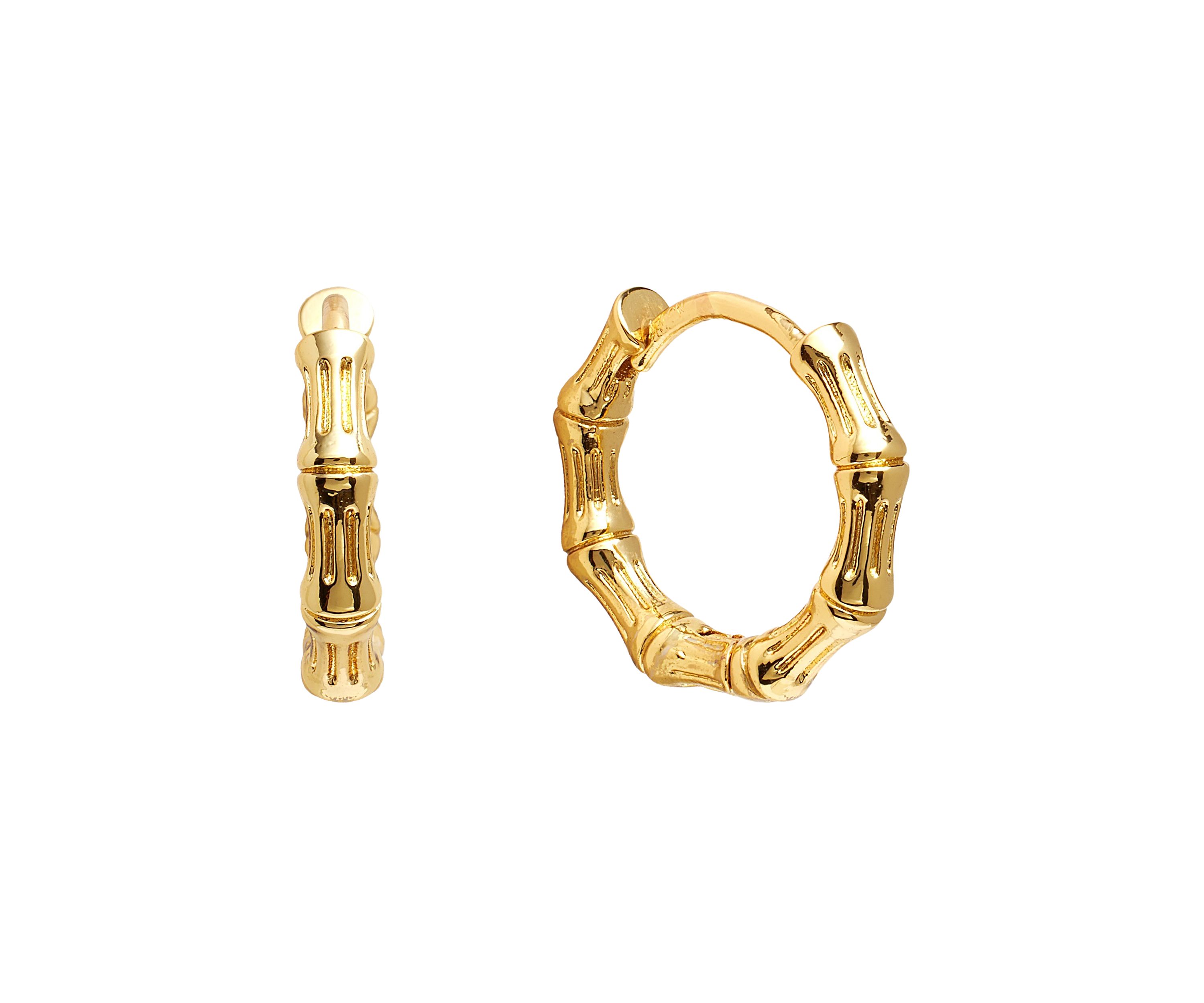  Bamboo Click Top Hoop Earrings