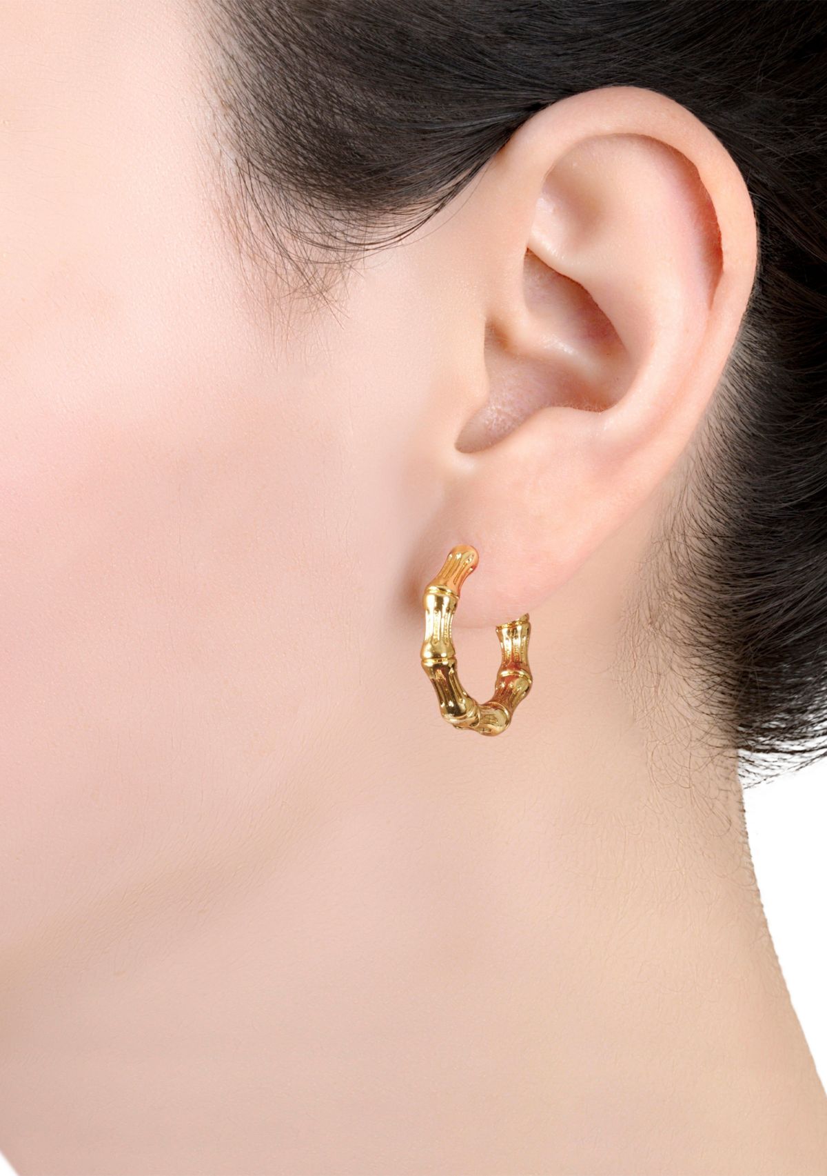  Bamboo Click Top Hoop Earrings