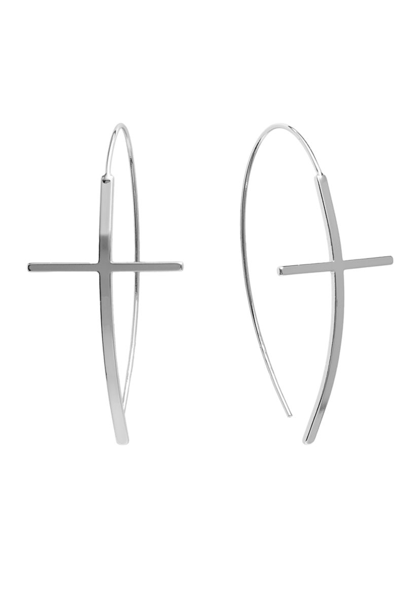  Cross Marquise Wire Drop Earrings