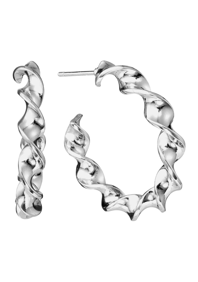 Twisted Post Hoop Earrings