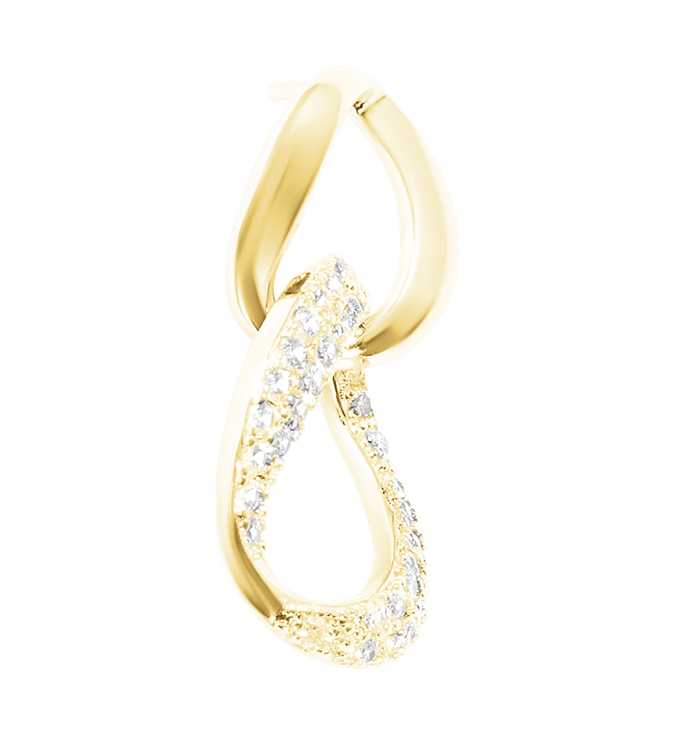 Gold Plated Cubic Zirconia Double Chain Link Drop Earrings