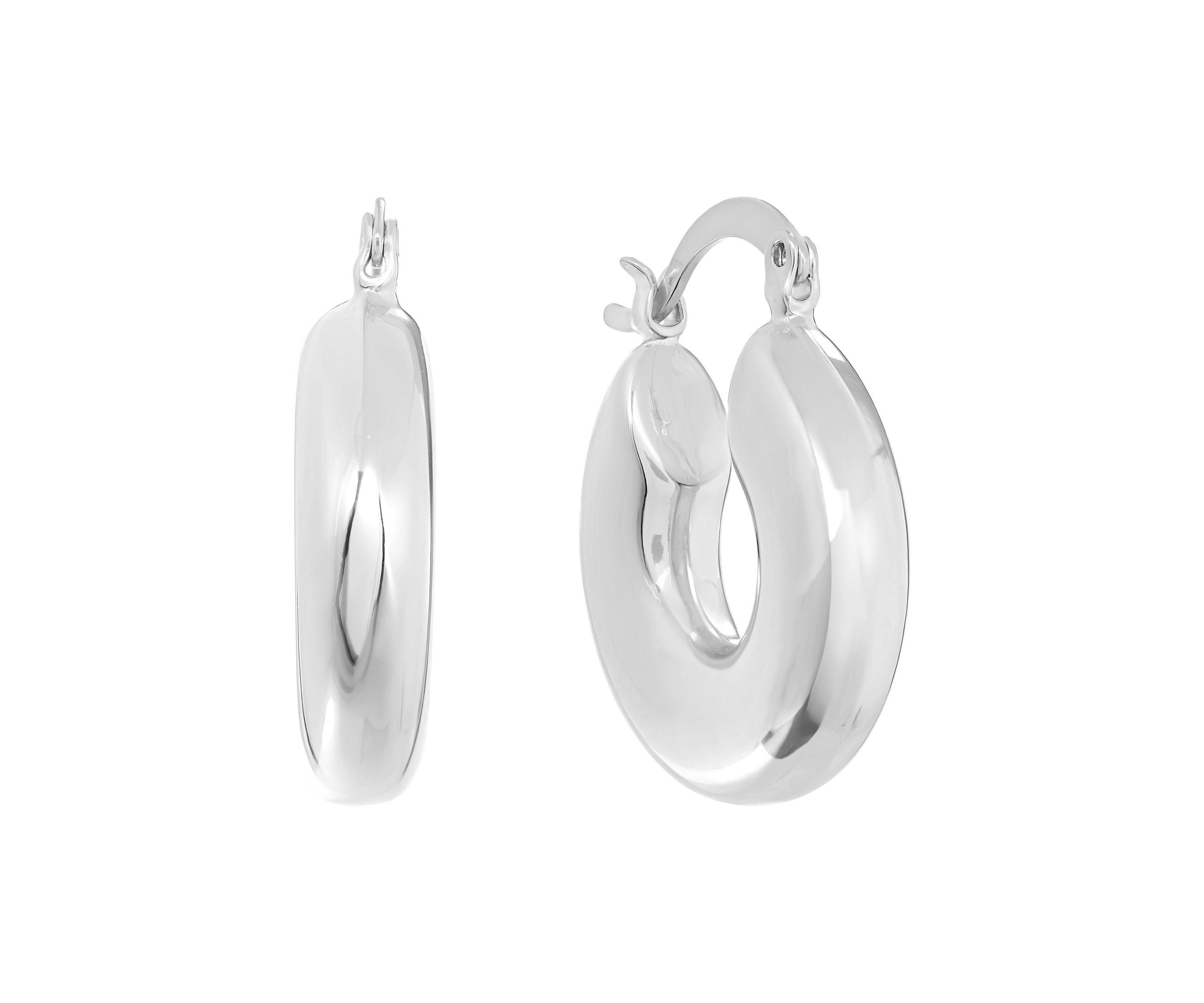 Plated Puffy Huggie Hoop Earrings