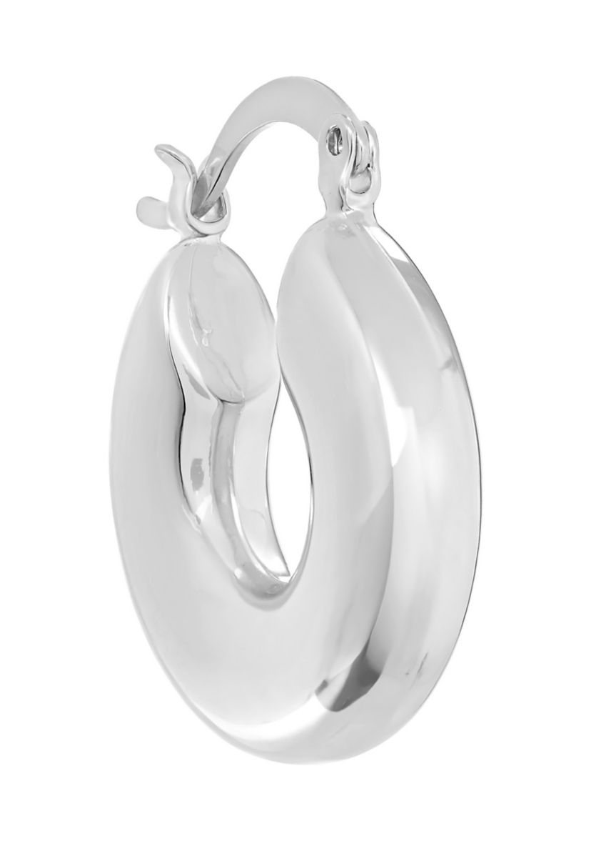 Plated Puffy Huggie Hoop Earrings