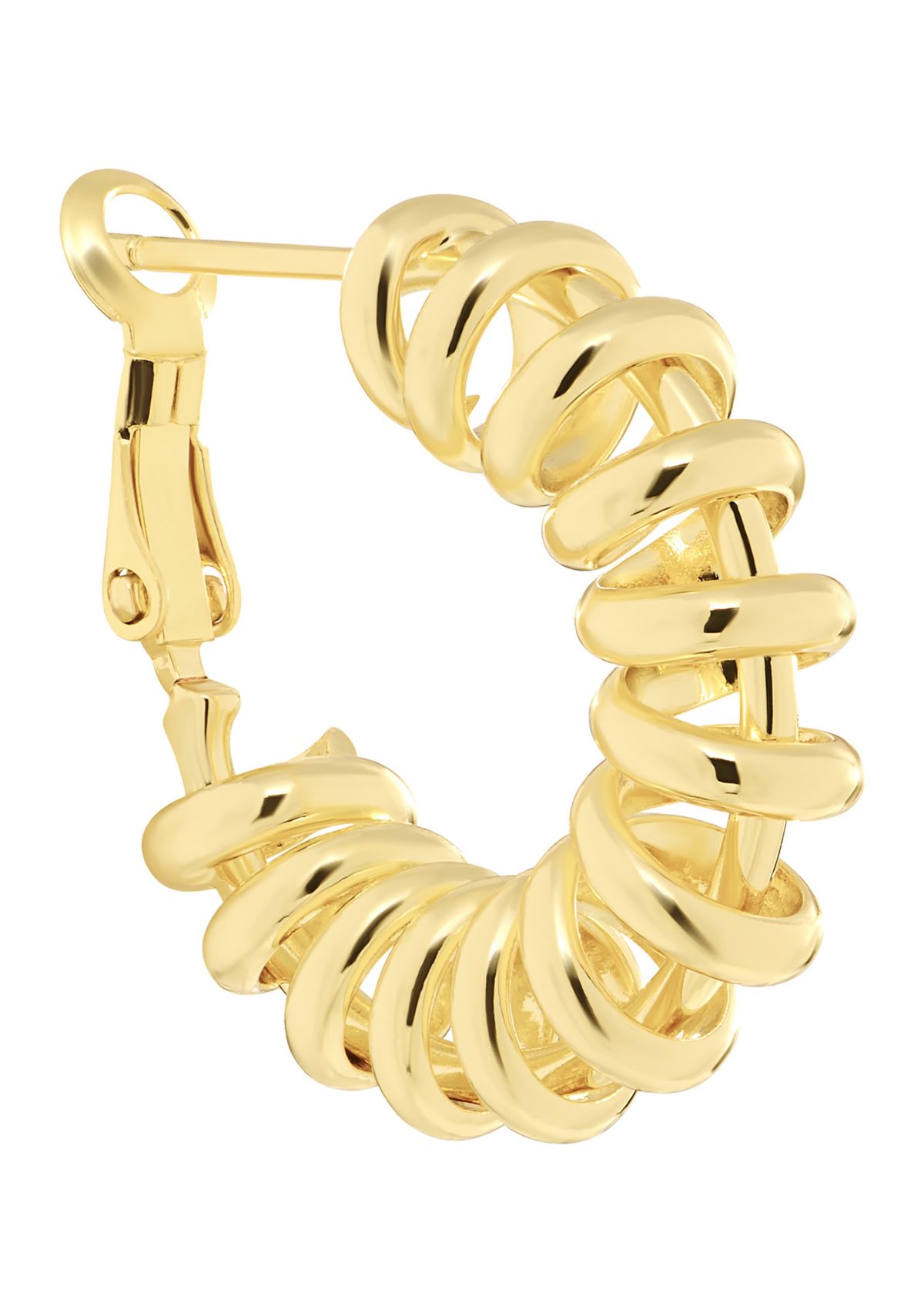 Gold Plated Slinky Clutchless Hoop Earrings