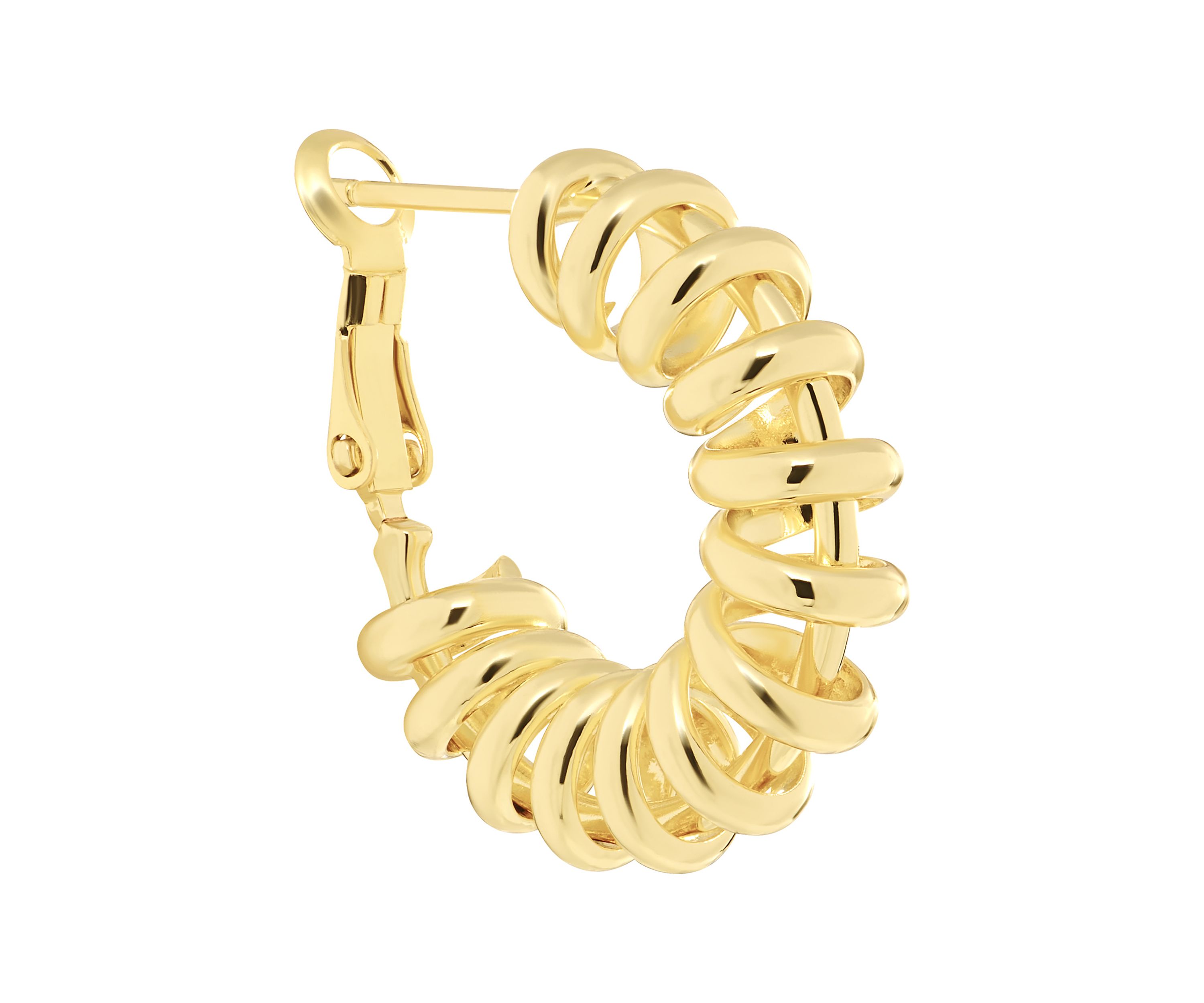 Gold Plated Slinky Clutchless Hoop Earrings