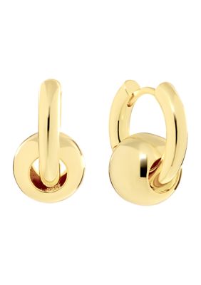 Belk Silverworks Gold Plated Orbital Click Top Hoop Earrings