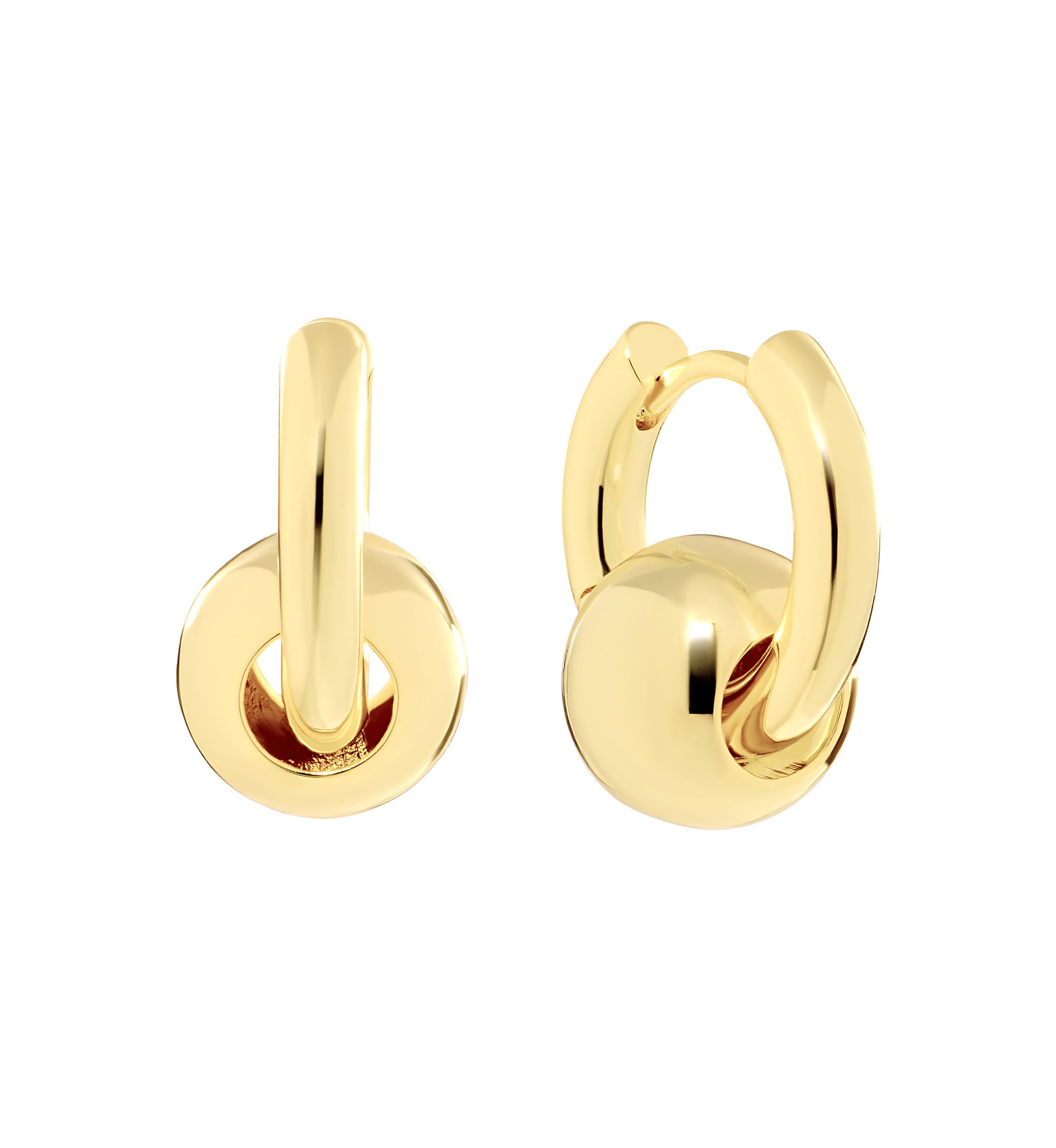 Gold Plated Orbital Click Top Hoop Earrings