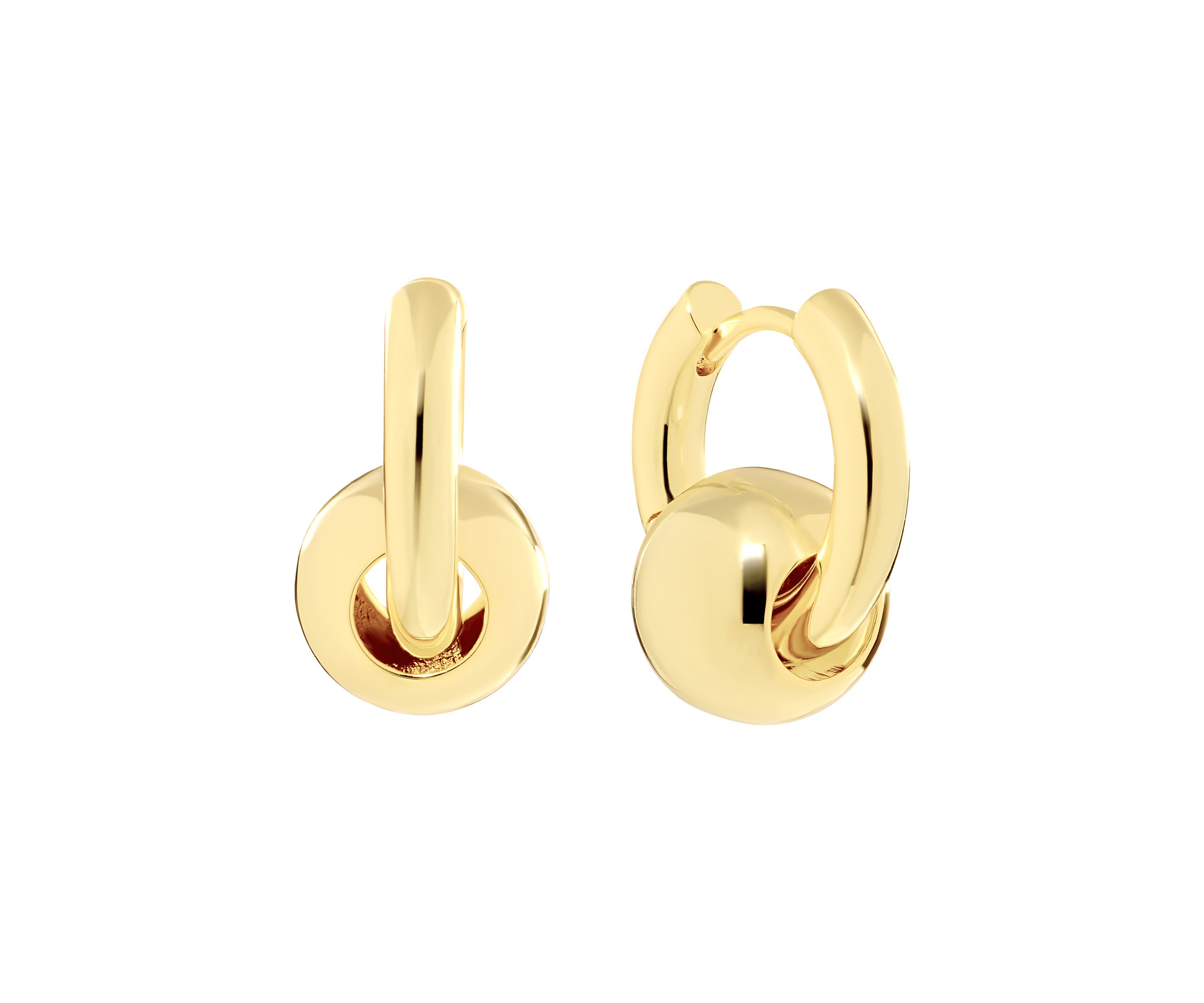 Gold Plated Orbital Click Top Hoop Earrings