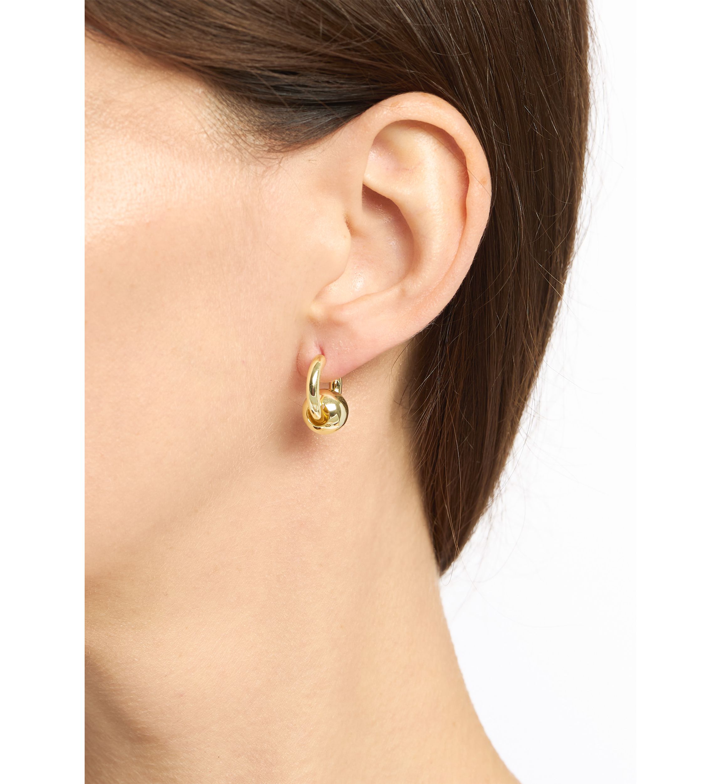 Gold Plated Orbital Click Top Hoop Earrings