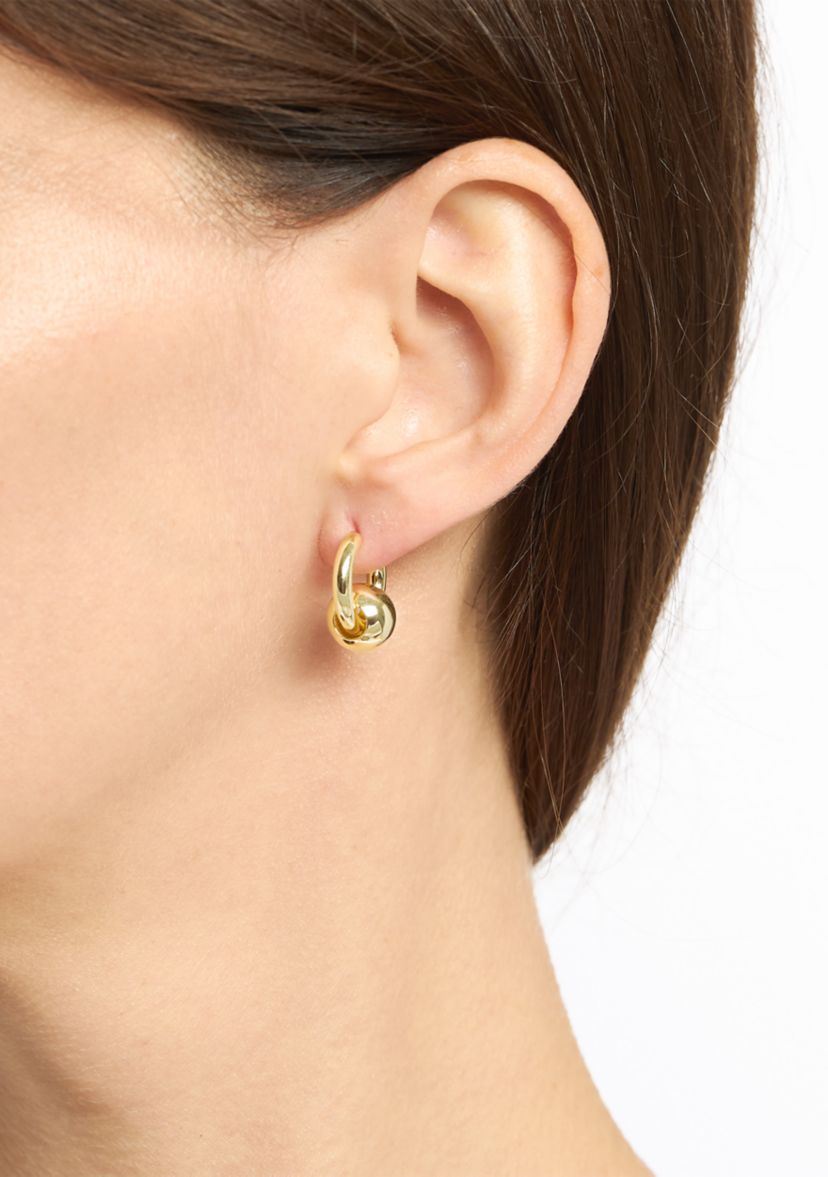 Gold Plated Orbital Click Top Hoop Earrings