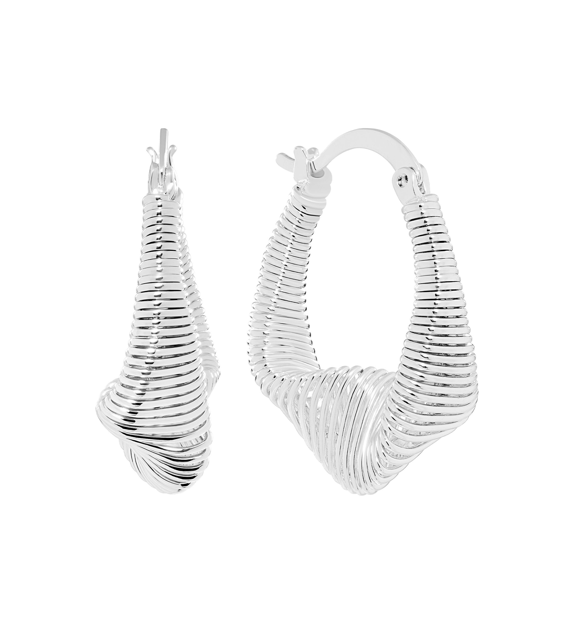 Plated Slink Oblong Hoop Earrings