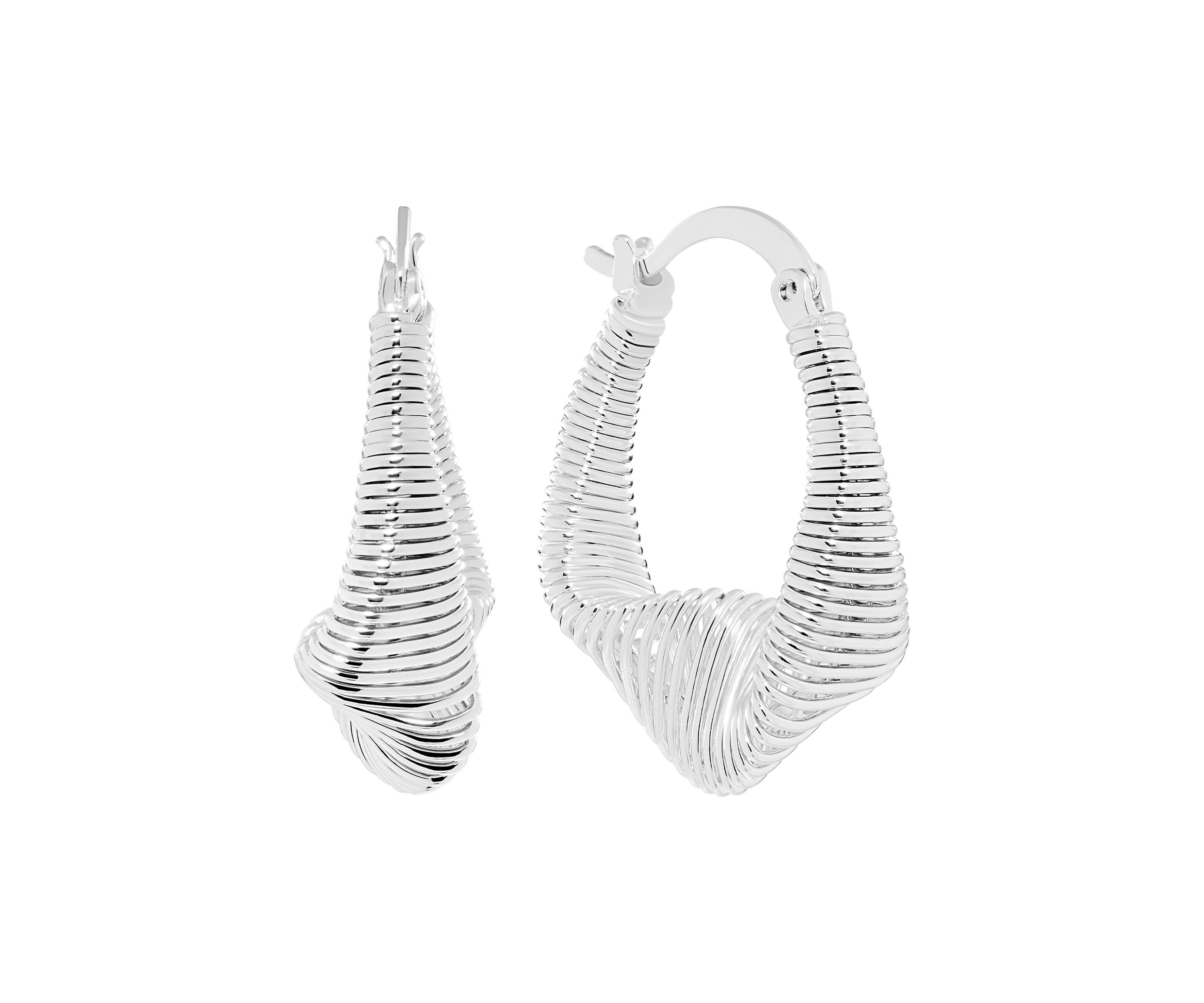 Plated Slink Oblong Hoop Earrings