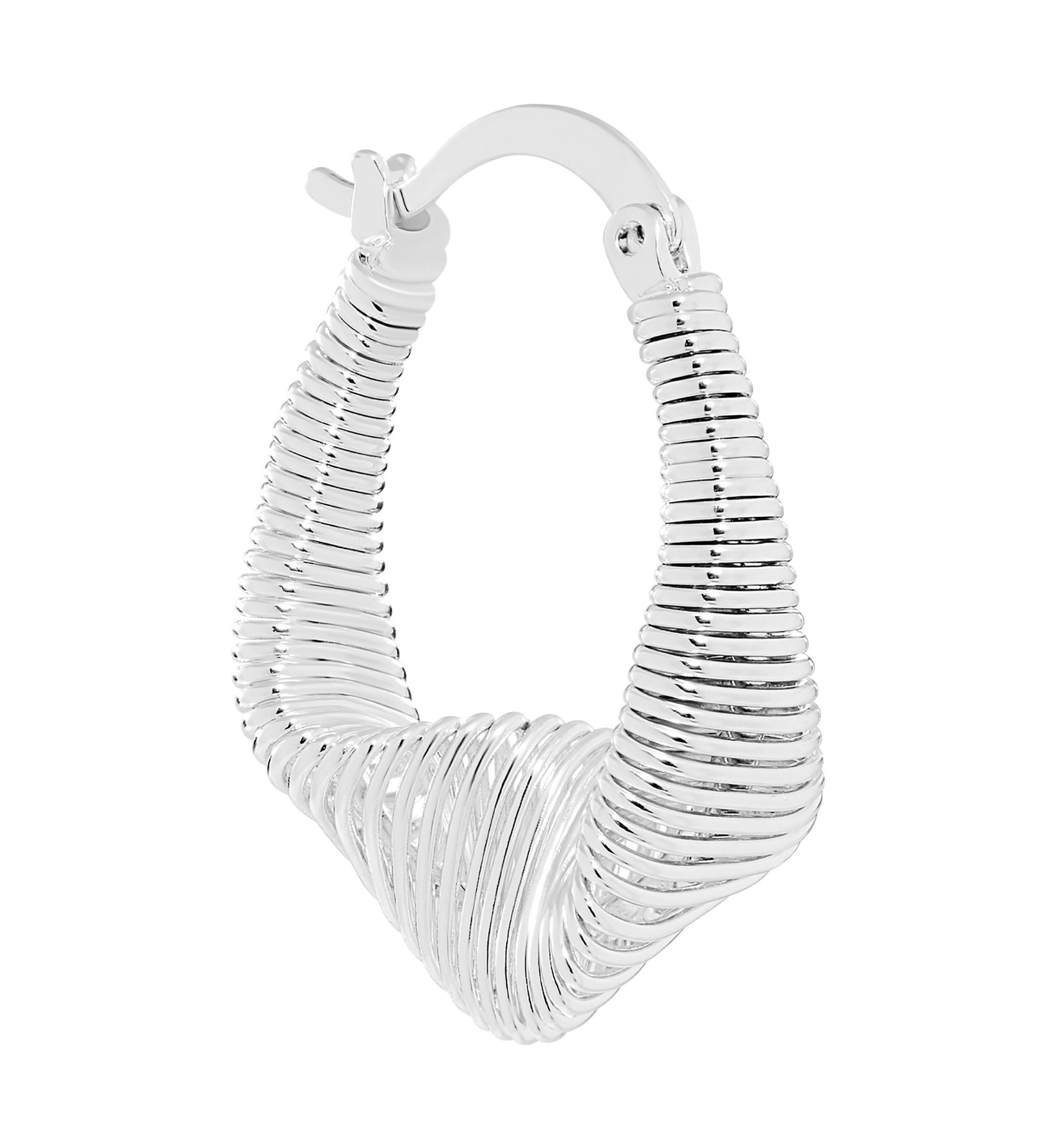 Plated Slink Oblong Hoop Earrings