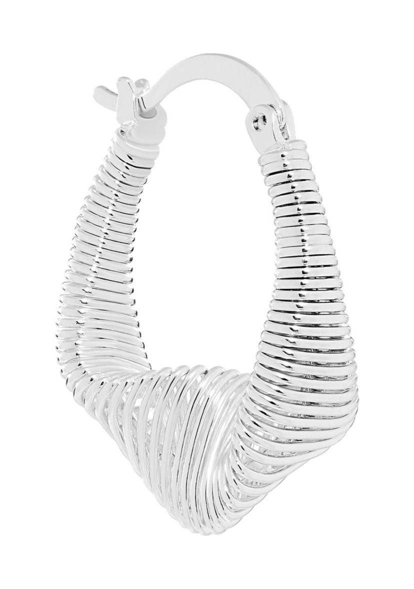 Plated Slink Oblong Hoop Earrings