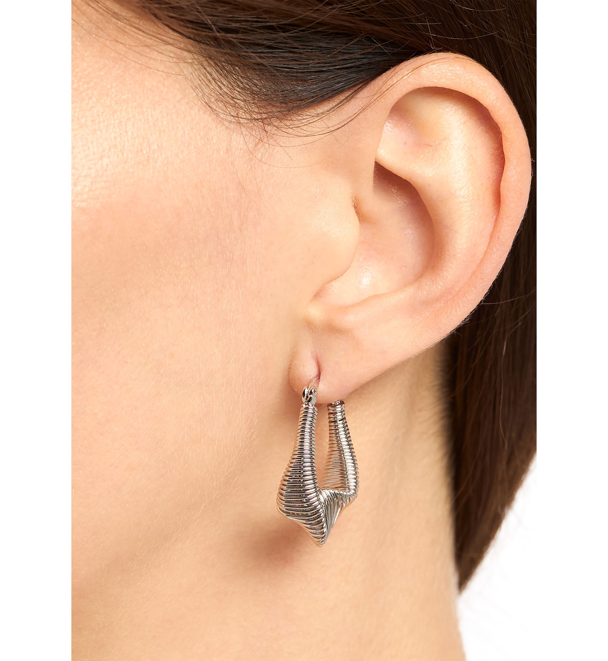 Plated Slink Oblong Hoop Earrings