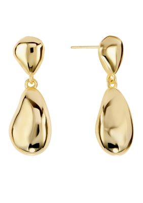 Belk Silverworks Gold Plated Pear Drop Post Earrings