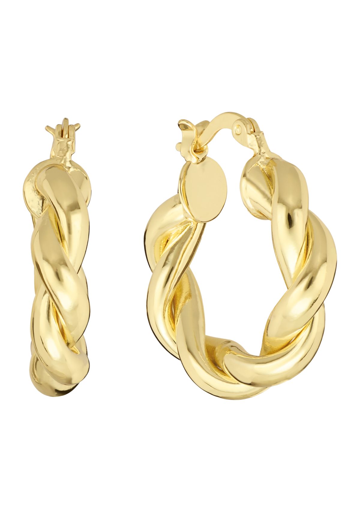 Plated Chunky Twist Hoop Earrings