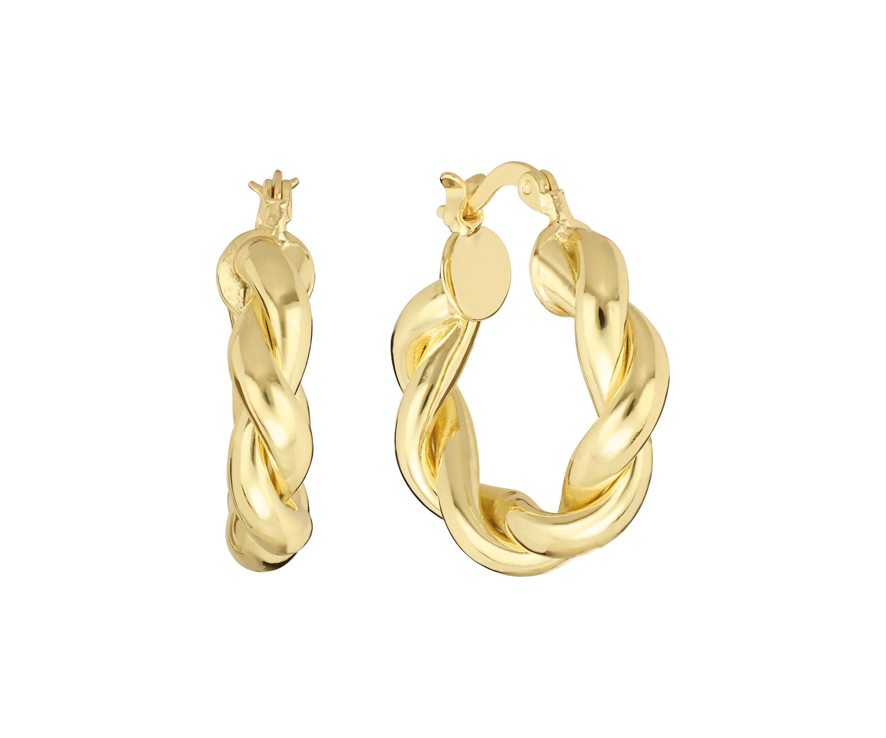 Plated Chunky Twist Hoop Earrings