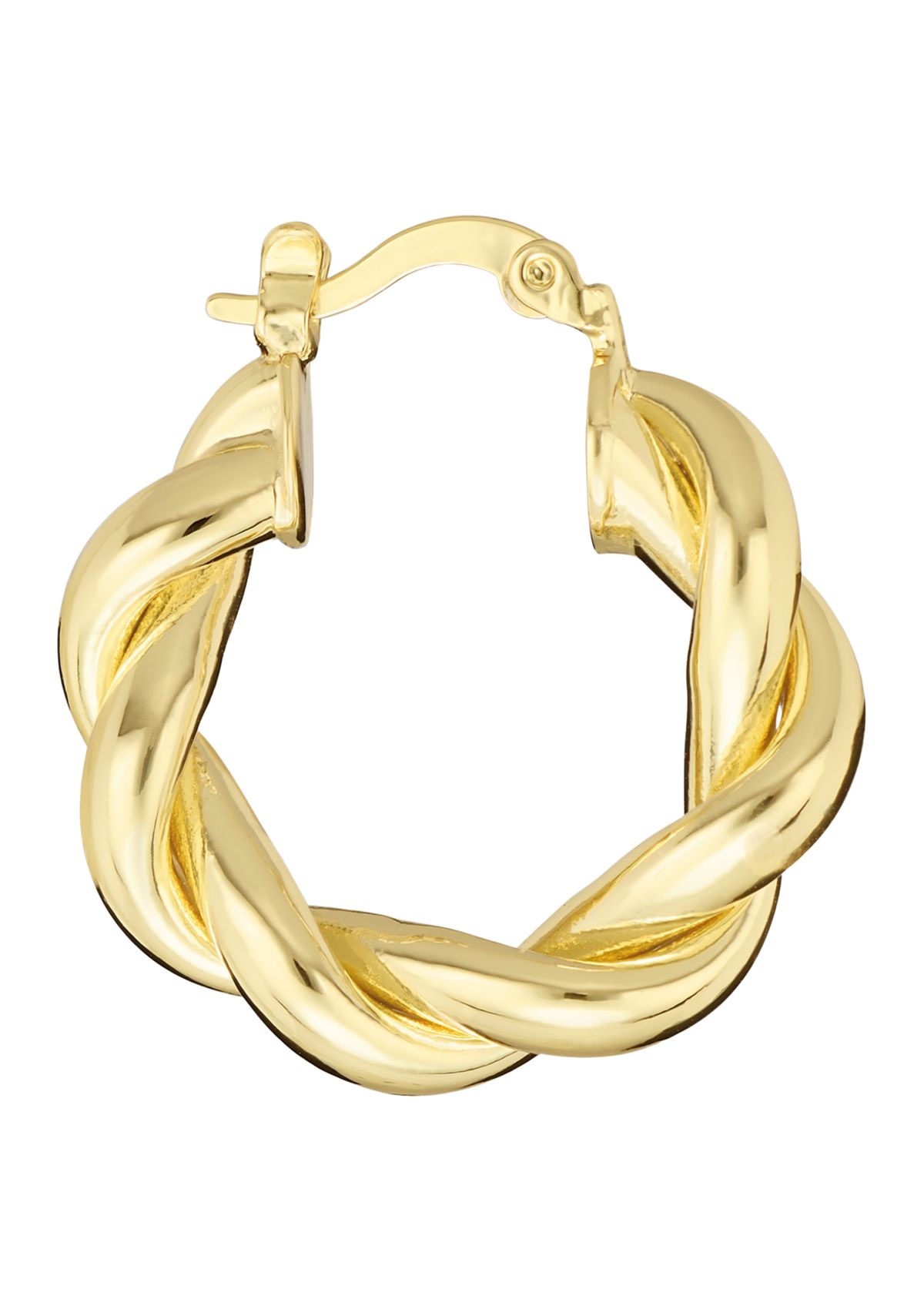 Plated Chunky Twist Hoop Earrings