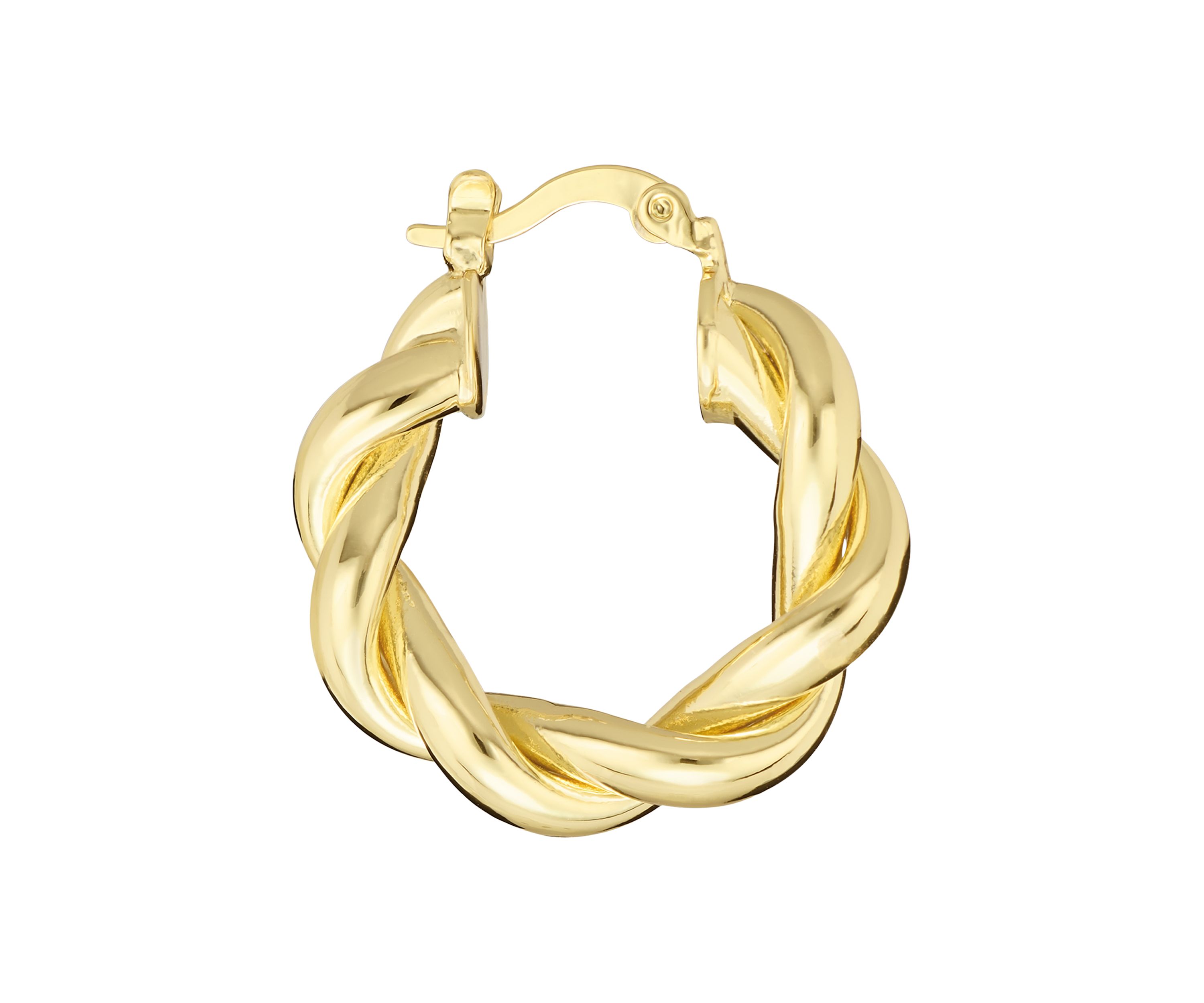 Plated Chunky Twist Hoop Earrings