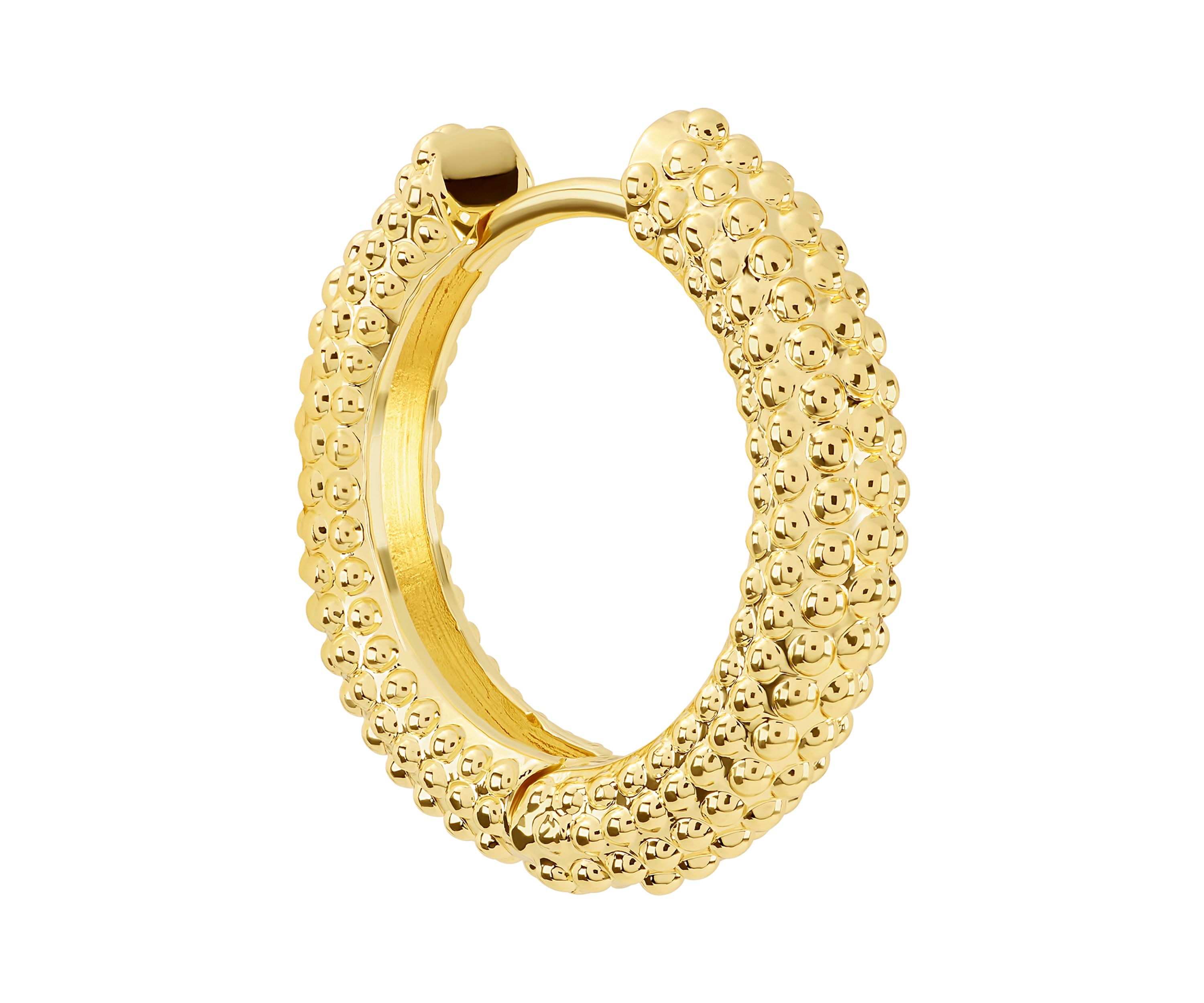Gold Plated 20mm Beaded Hoop Earrings