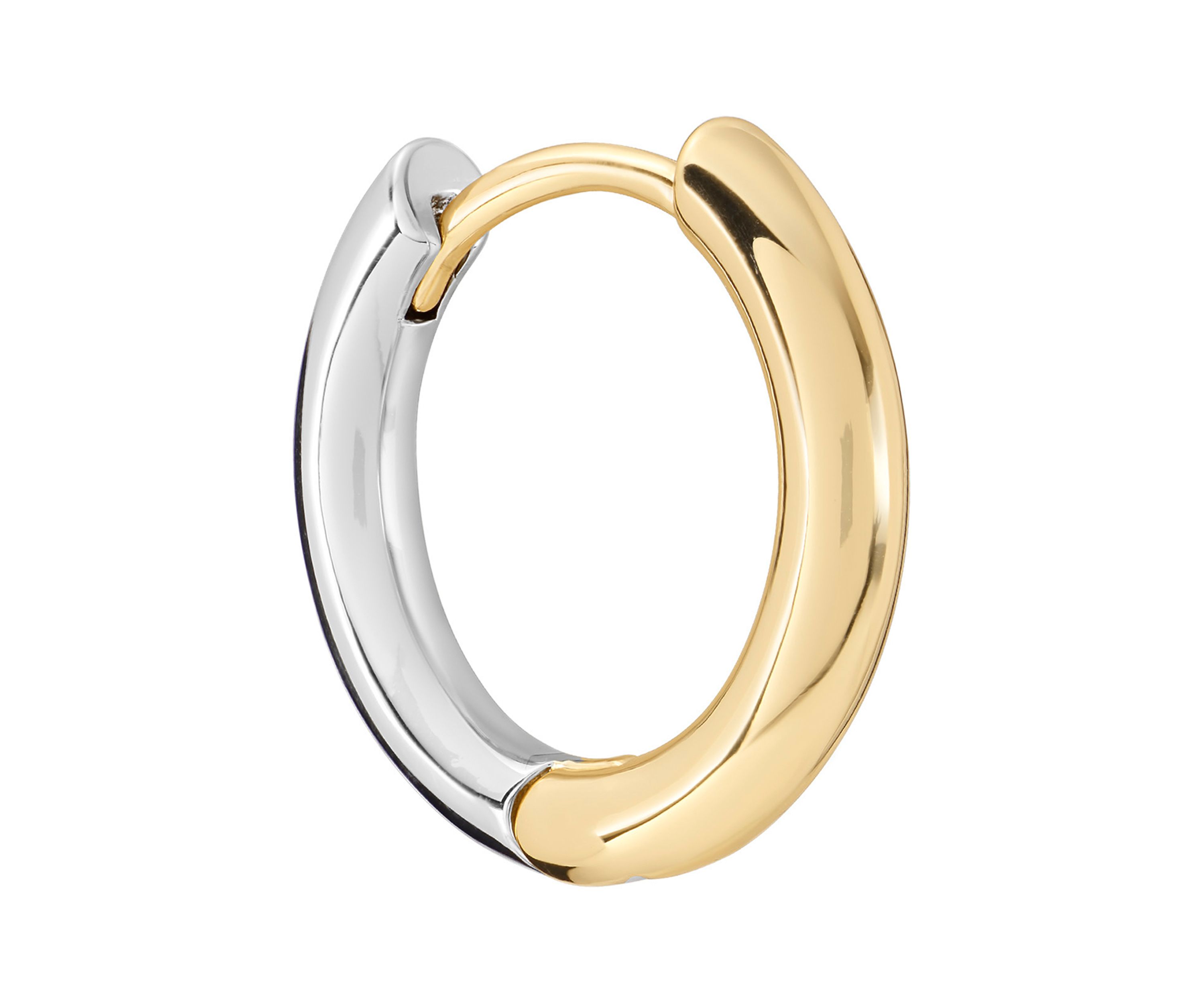 Two Tone Plated Click-Top Hoop Earrings