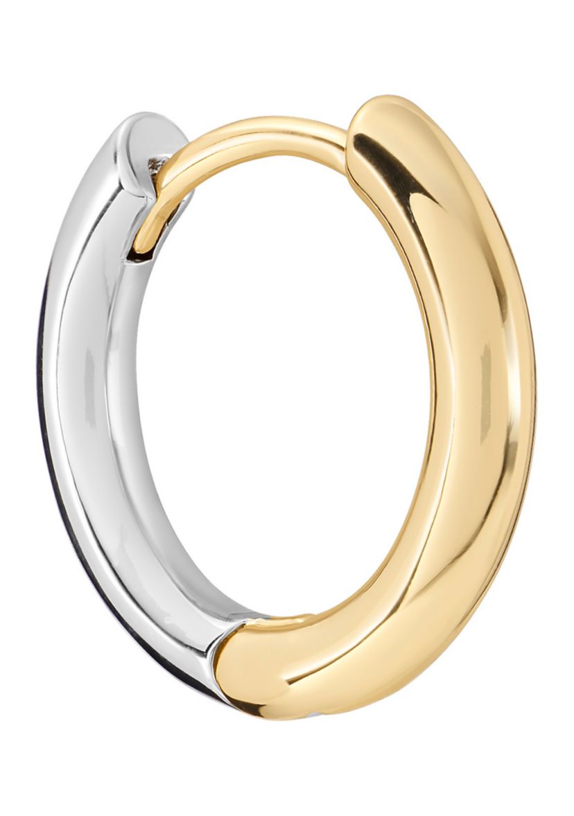 Two Tone Plated Click-Top Hoop Earrings
