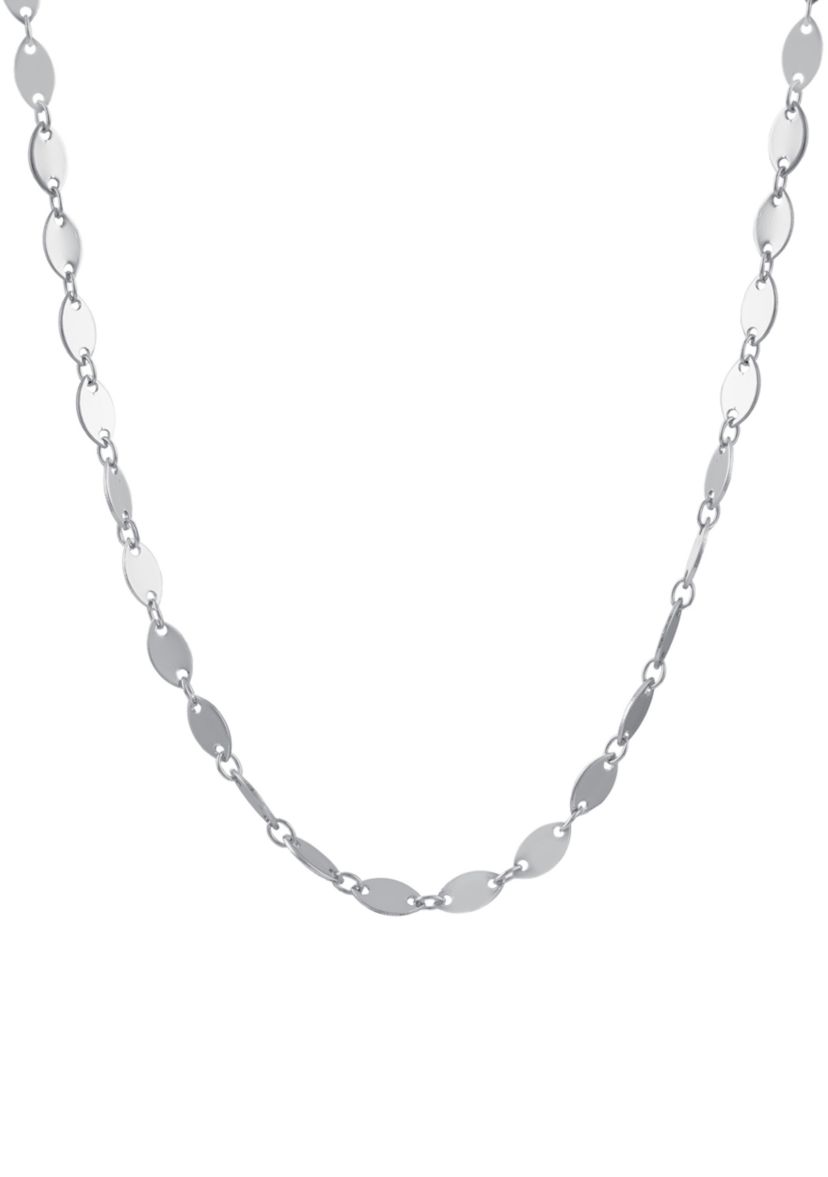 Fine Silver-Plated 16+2" Mirror Oval Chain Necklace