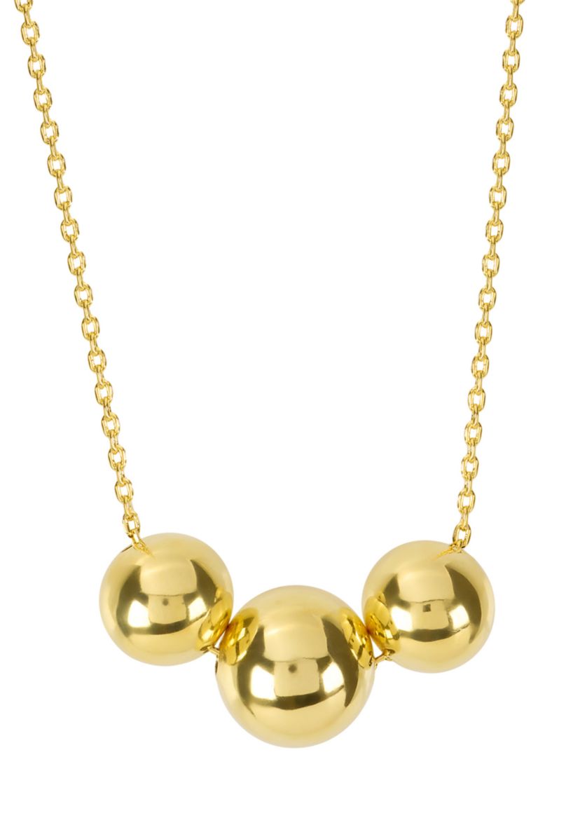 Gold Plated 3 Slider Ball Necklace
