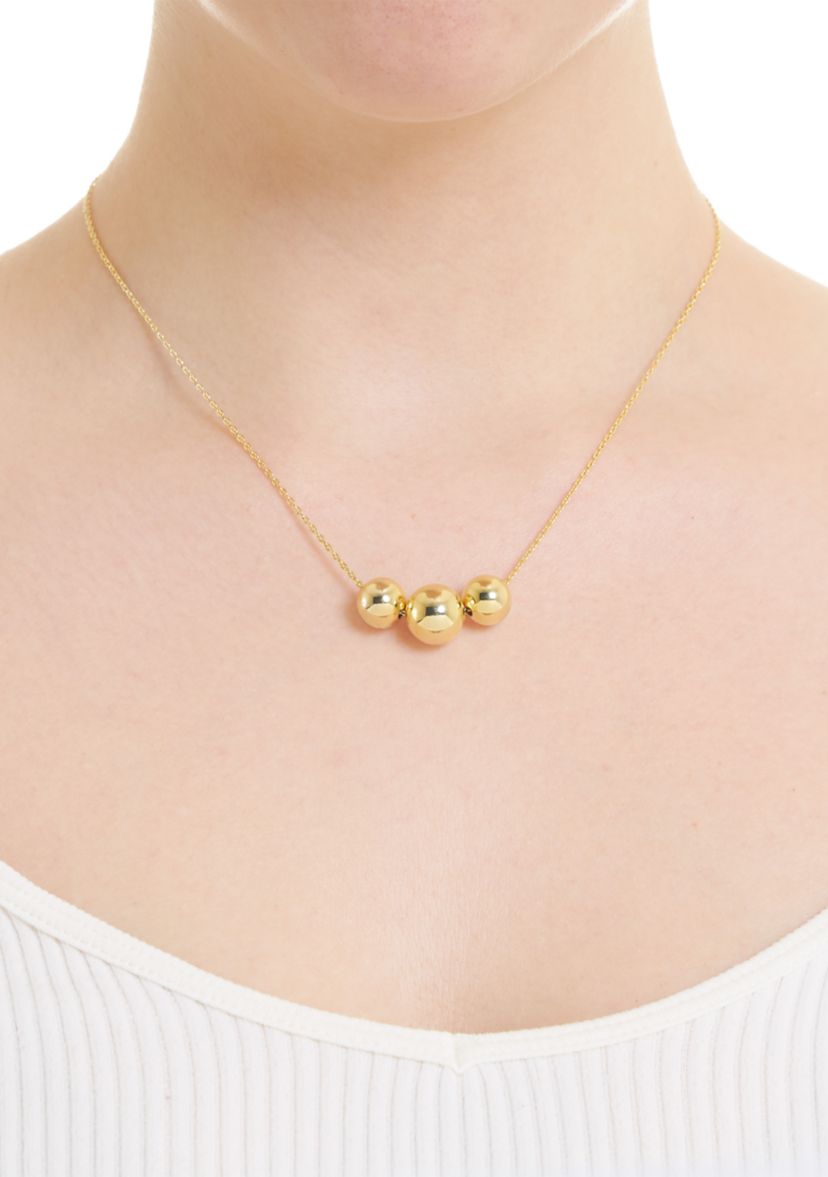 Gold Plated 3 Slider Ball Necklace